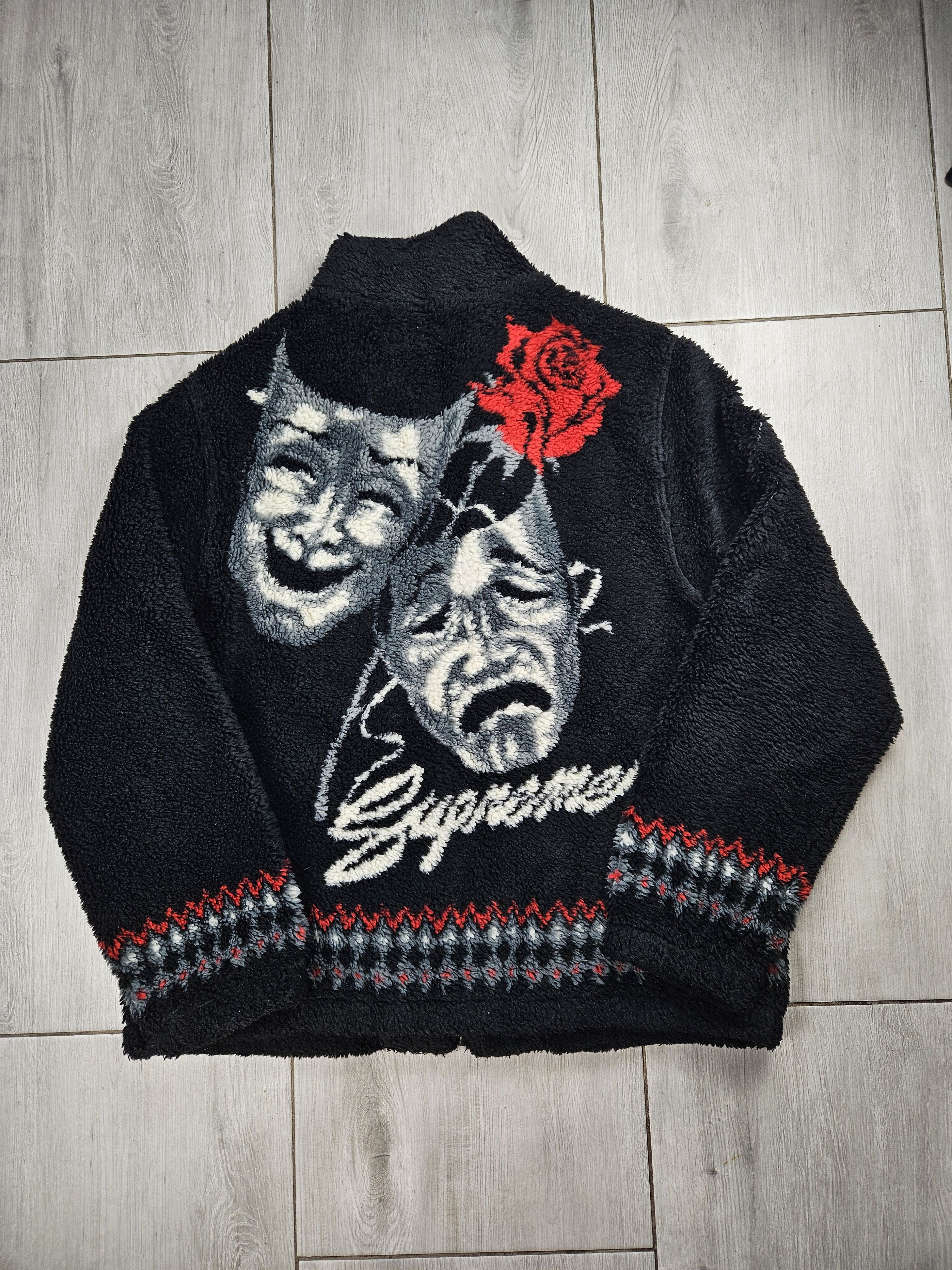 SUPREME DRAMA MASK FLEECE JACKET DARK GREEN LARGE SS20J36 | eBay