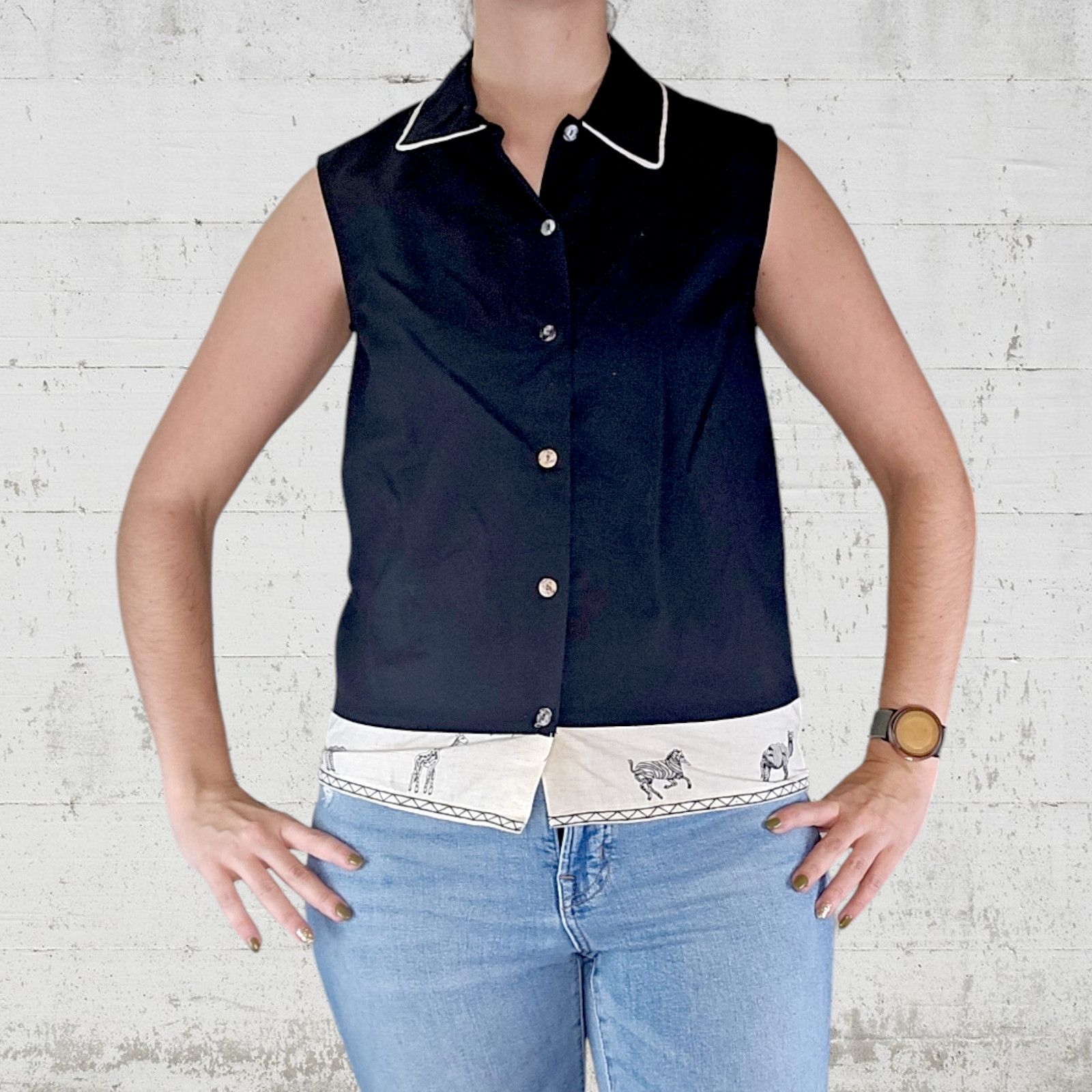 Cabin Creek Vintage Black Safari Sleeveless Button Up Size Medium Size M / US 6-8 / IT 42-44 - 10 Thumbnail