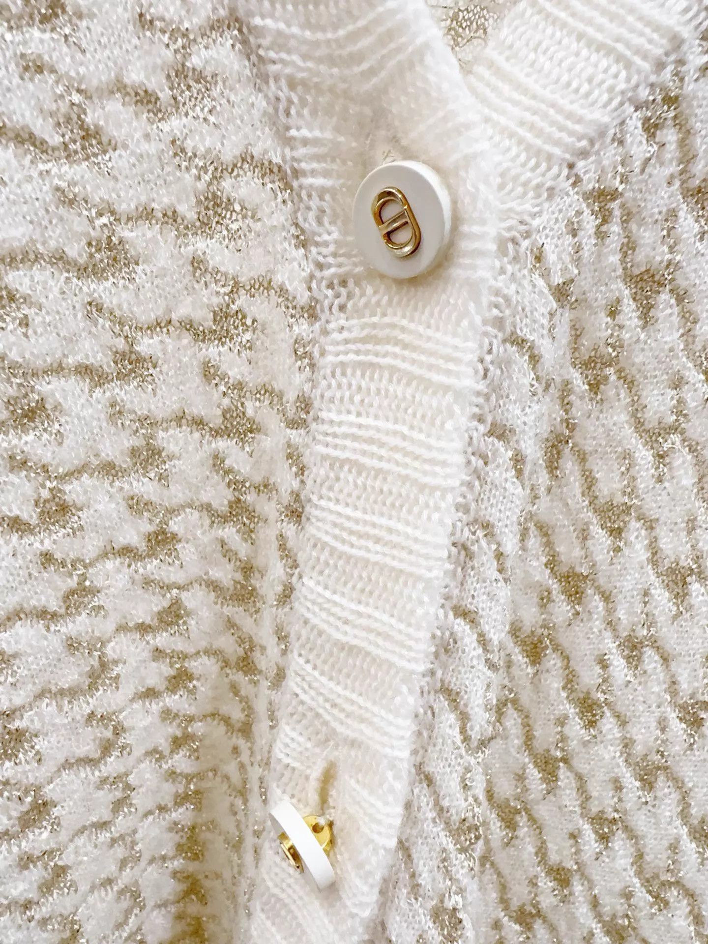 Dior Dior Gold Thread Cardigan Women's F38 Size S / US 4 / IT 40 - 2 Thumbnail
