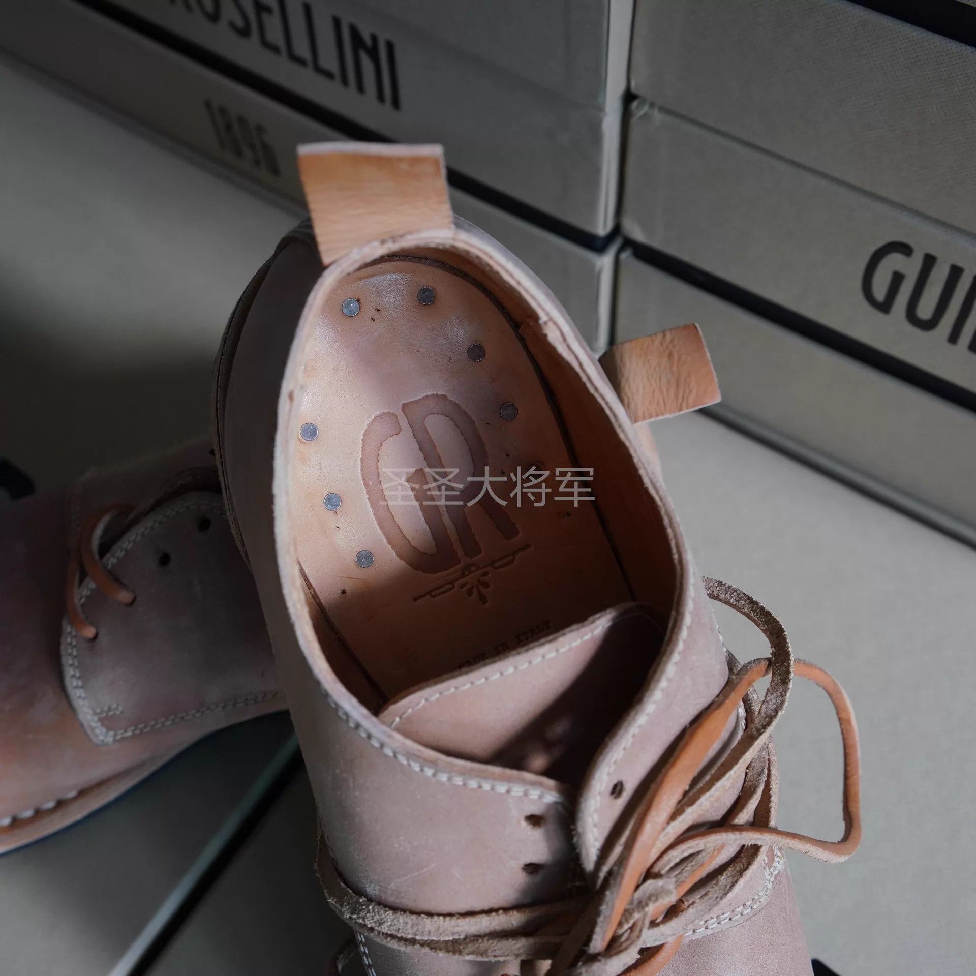 Guidi Guidi Rosellini Veg Tan Leather Vintage Shoes 37+38 Size US 6.5 / IT 36.5 - 4 Thumbnail