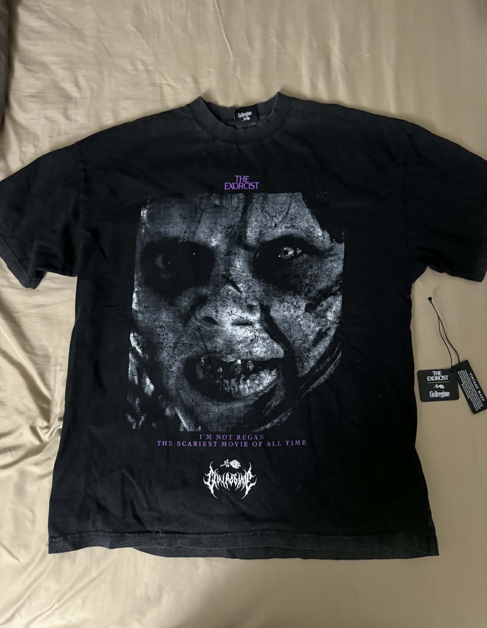 Civil Regime x The Exorcist Graphic Tee Black Horror Shirt