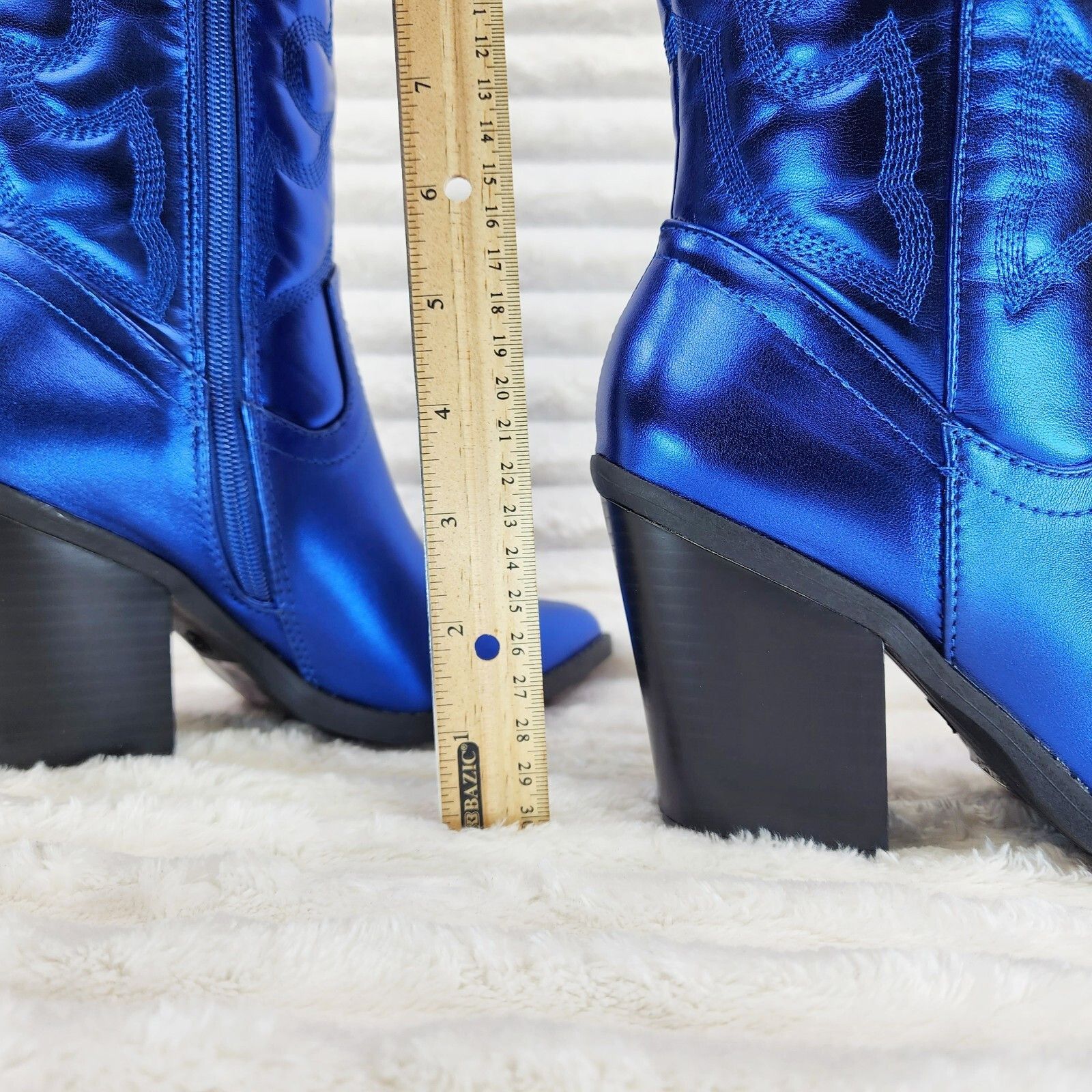 Other Electric Cowboy Brush Metallic Matte Western Knee High Cowgi Size US 5.5 / IT 35.5 - 8 Thumbnail