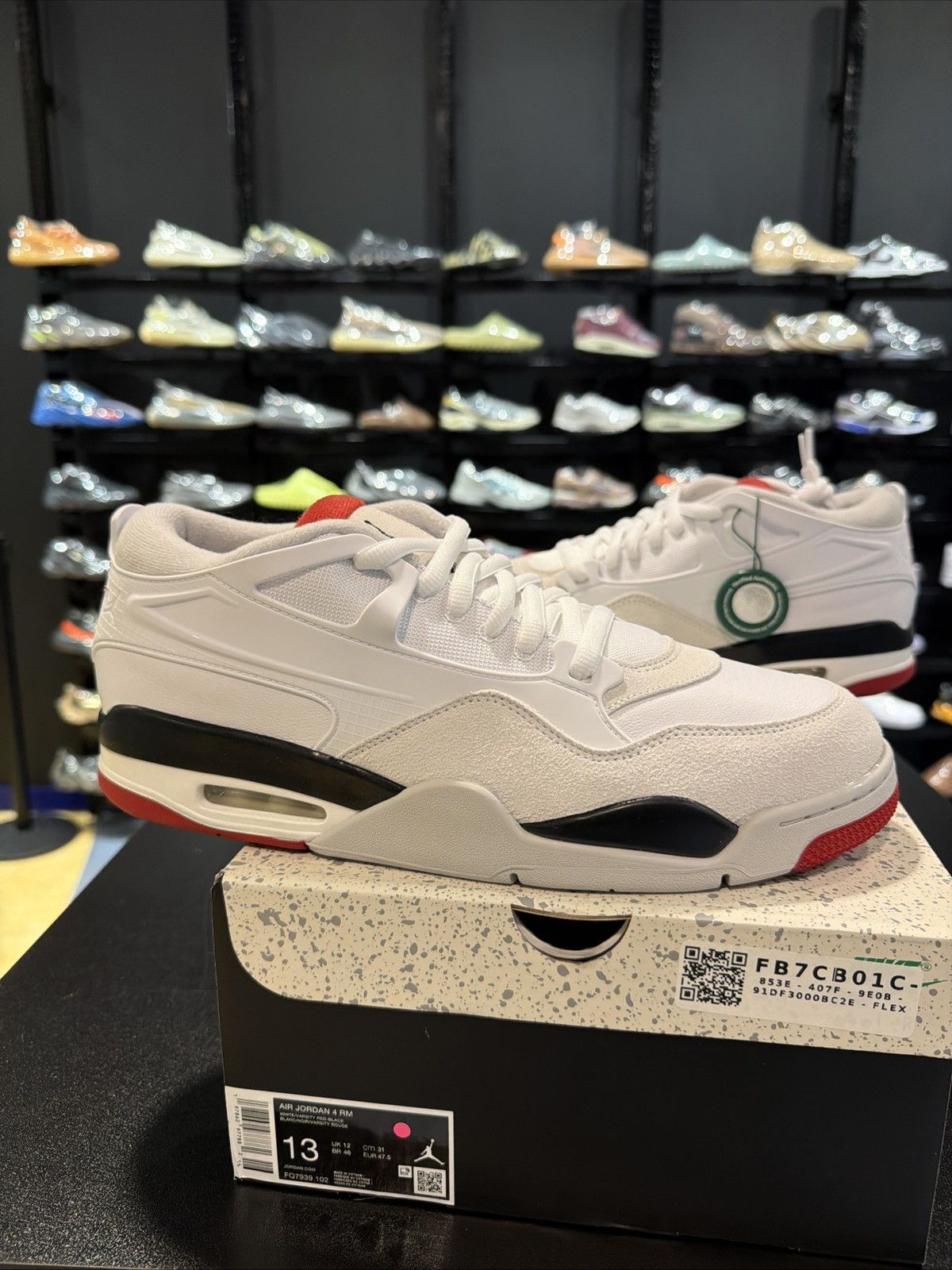 Jordan Brand Nike Men's Air Jordan 4 RM Size 13 White Fire Red Brand New Size US 13 / EU 46 - 4 Thumbnail