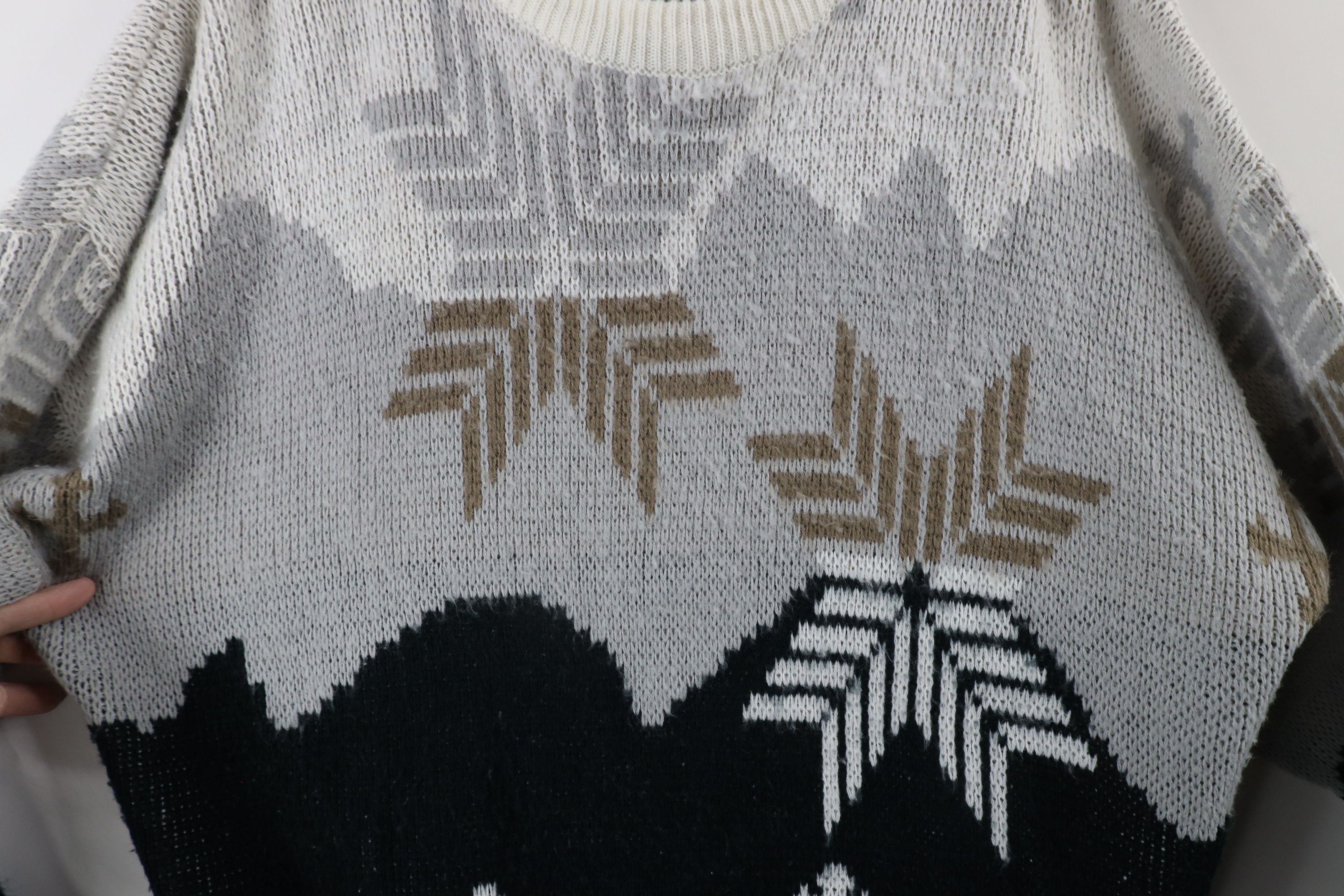 Vintage Vintage 90s Streetwear Snowflake Tree Knit Crewneck Sweater Size US L / EU 52-54 / 3 - 4 Thumbnail