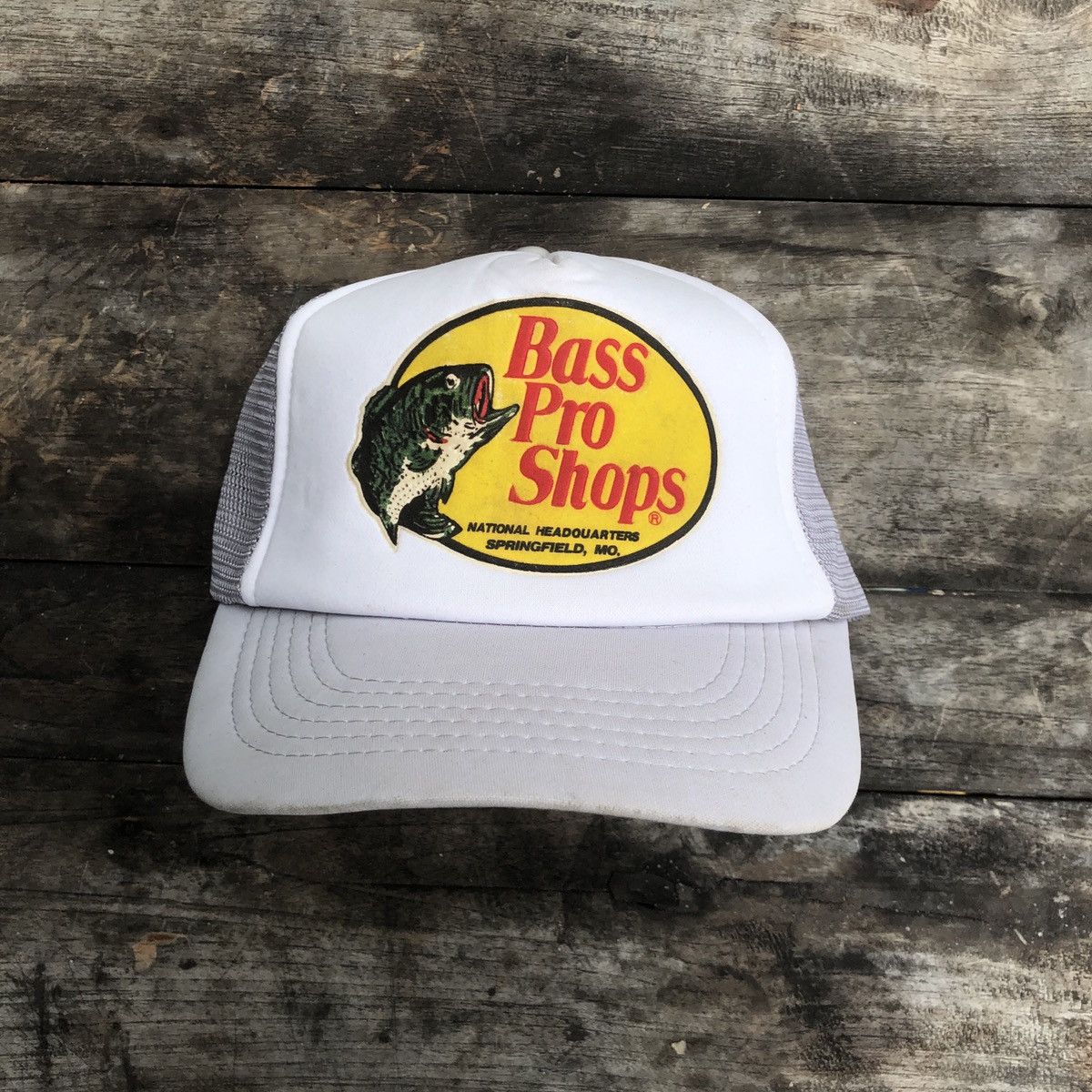 Vintage Vintage 1990’s Bass Pro Shops Foam Puffy Print Trucker Hat Size ONE SIZE - 1 Thumbnail