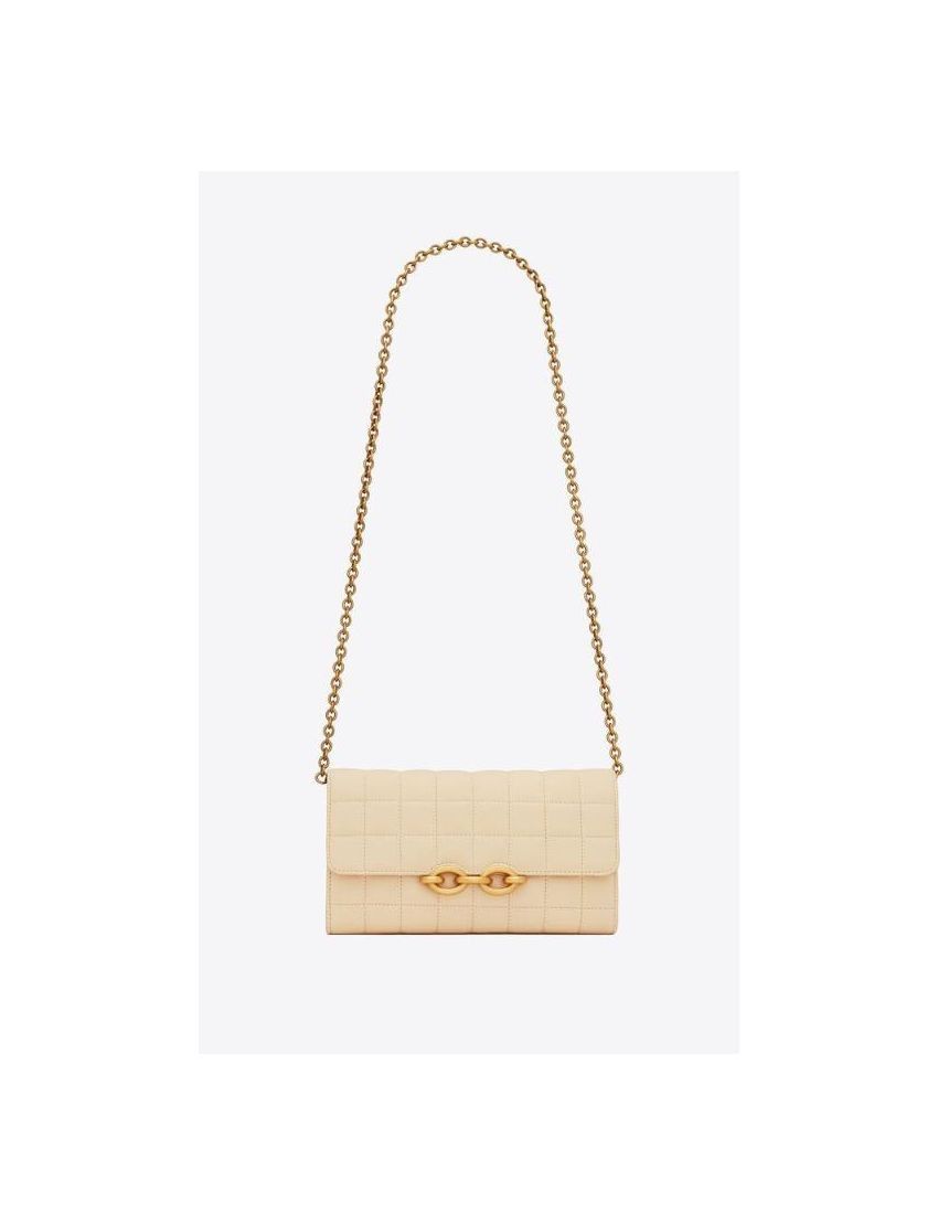 Saint Laurent Paris o1s1wg110924 Size: OS / Le Maillon Chain Wallet in Beige Size ONE SIZE - 1 Thumbnail