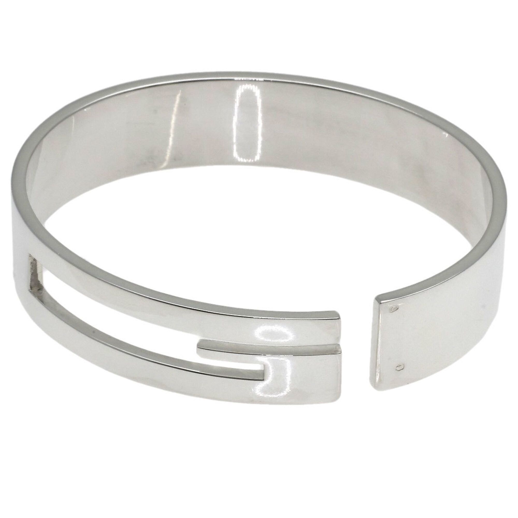 Gucci Gucci Cutout G Logo Bangle Bracelet, Silver, Unisex GUCCI Size ONE SIZE - 1 Thumbnail