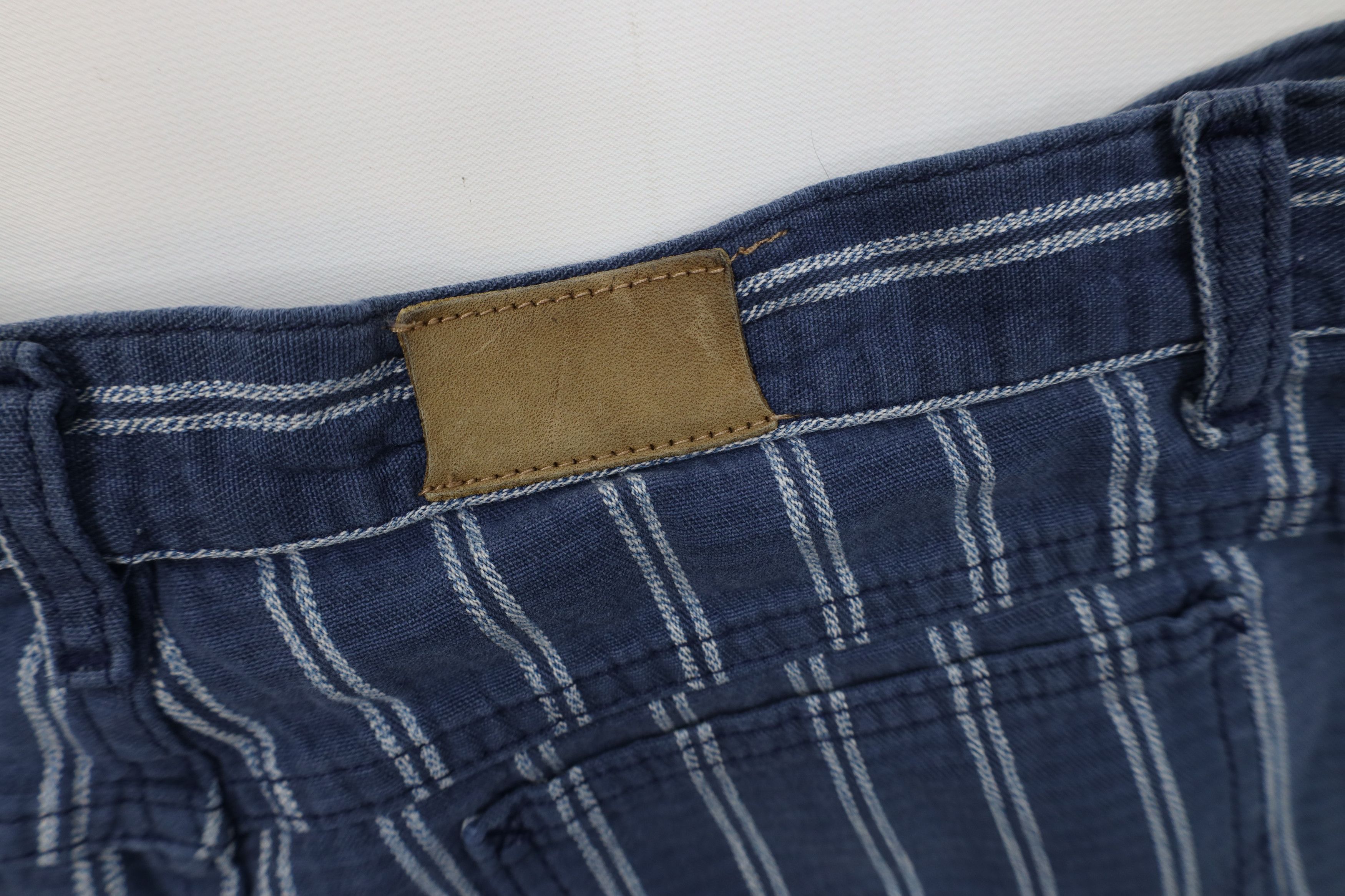 Lee Vintage 90s Lee Striped Above Knee Denim Jean Shorts Blue Size US 34 / EU 50 - 14 Thumbnail