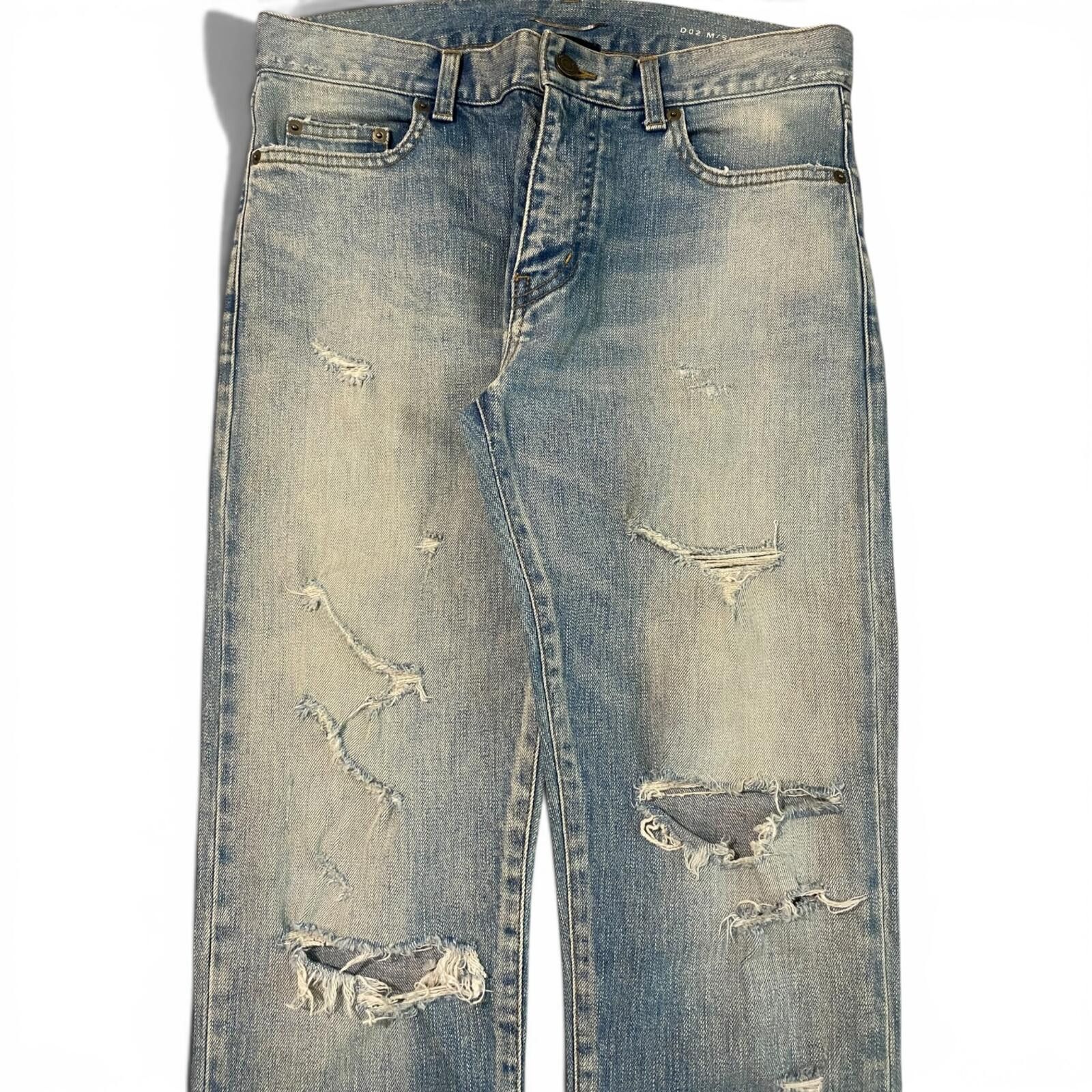 Saint Laurent Paris D02 Crash Denim Jeans