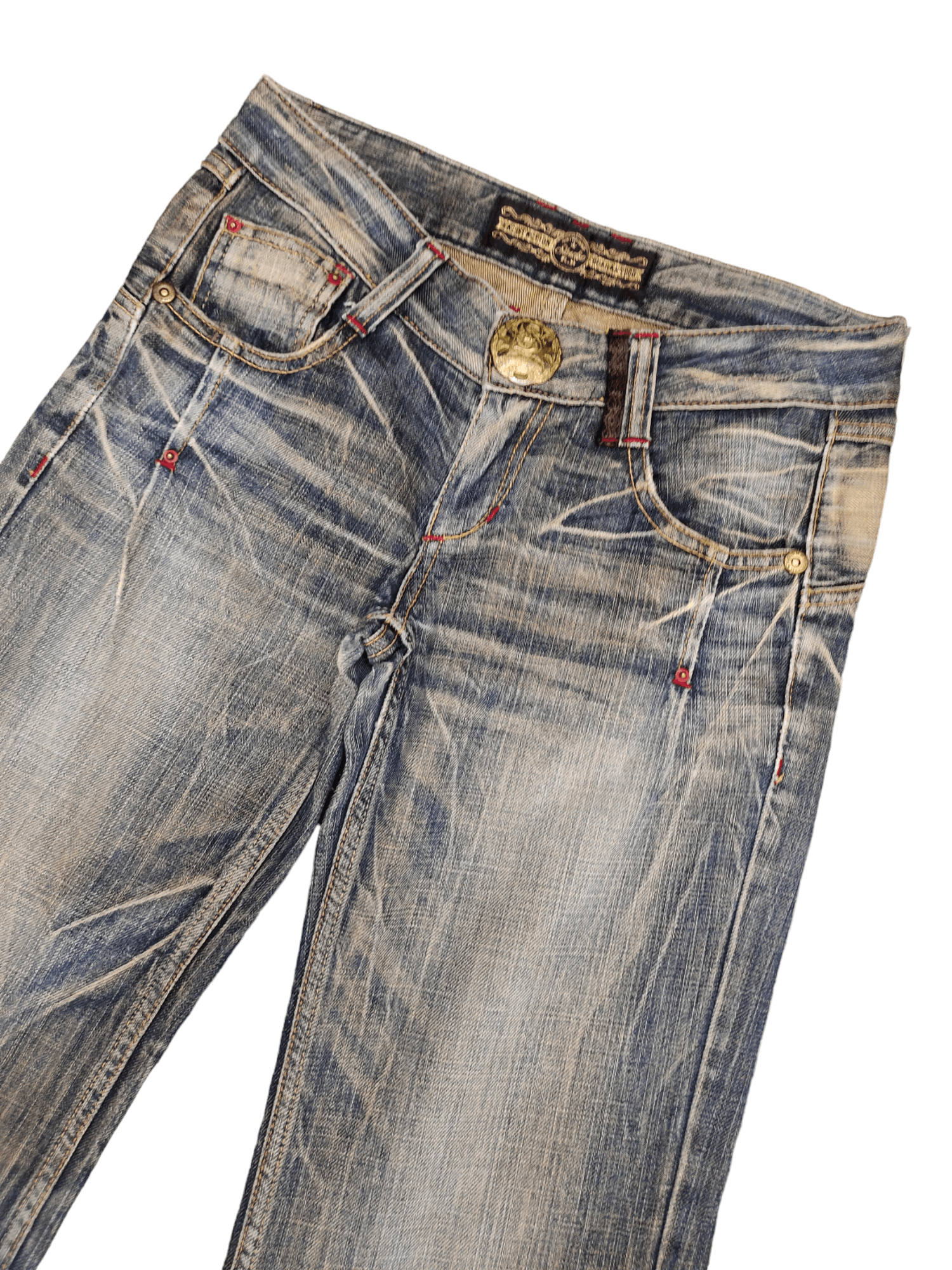 If Six Was Nine Flare Jeans Studio RP Lace Pocket Faded Bootcut Jpg Style Size US 27 - 4 Thumbnail