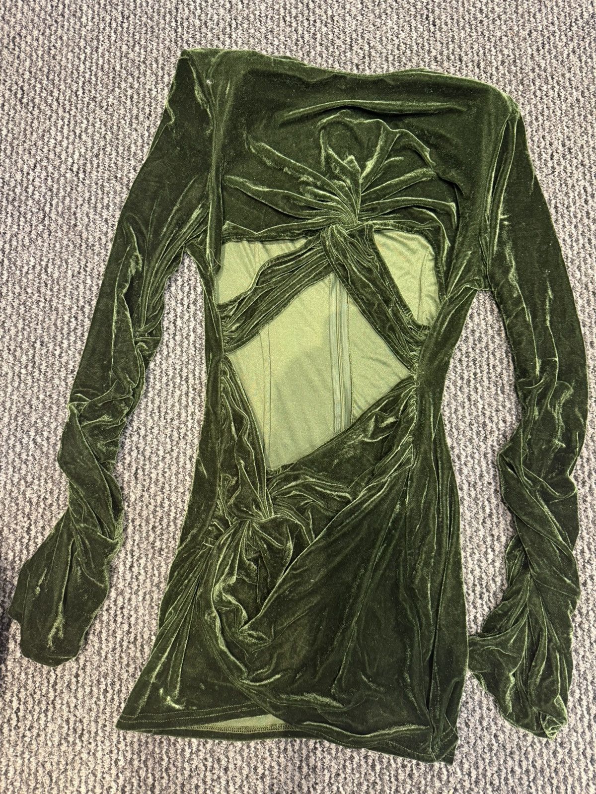 Other Velvet green dress Size L / US 10 / IT 46 - 2 Thumbnail