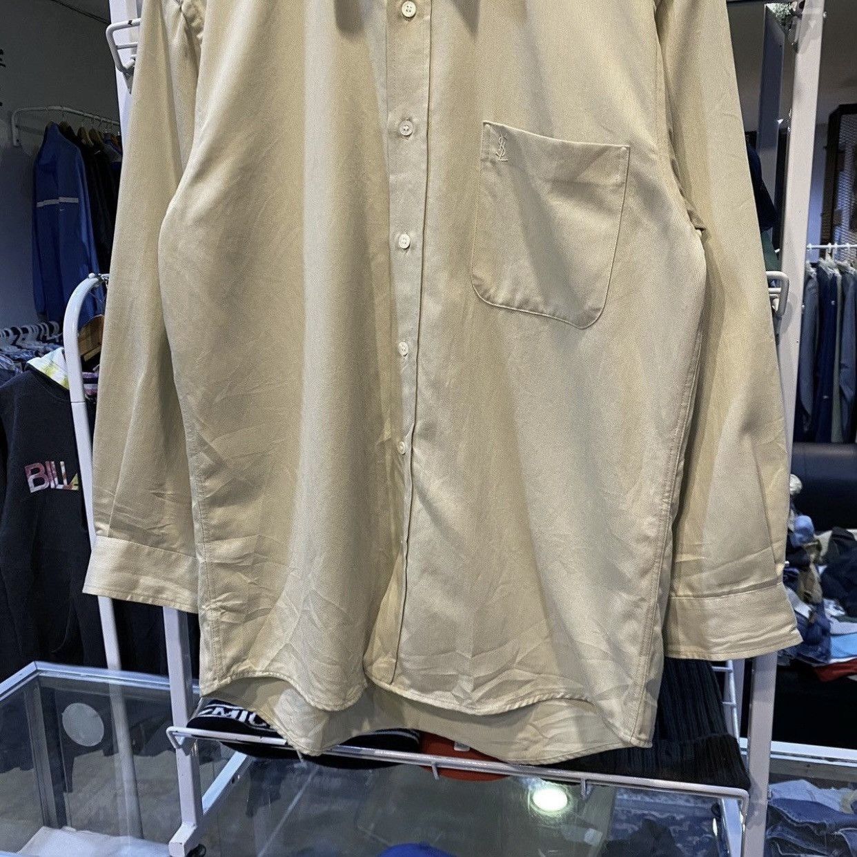 Yves Saint Laurent Vintage Yves Saint Laurent Beige Button Up Shirt Archive YSL Size US L / EU 52-54 / 3 - 4 Thumbnail