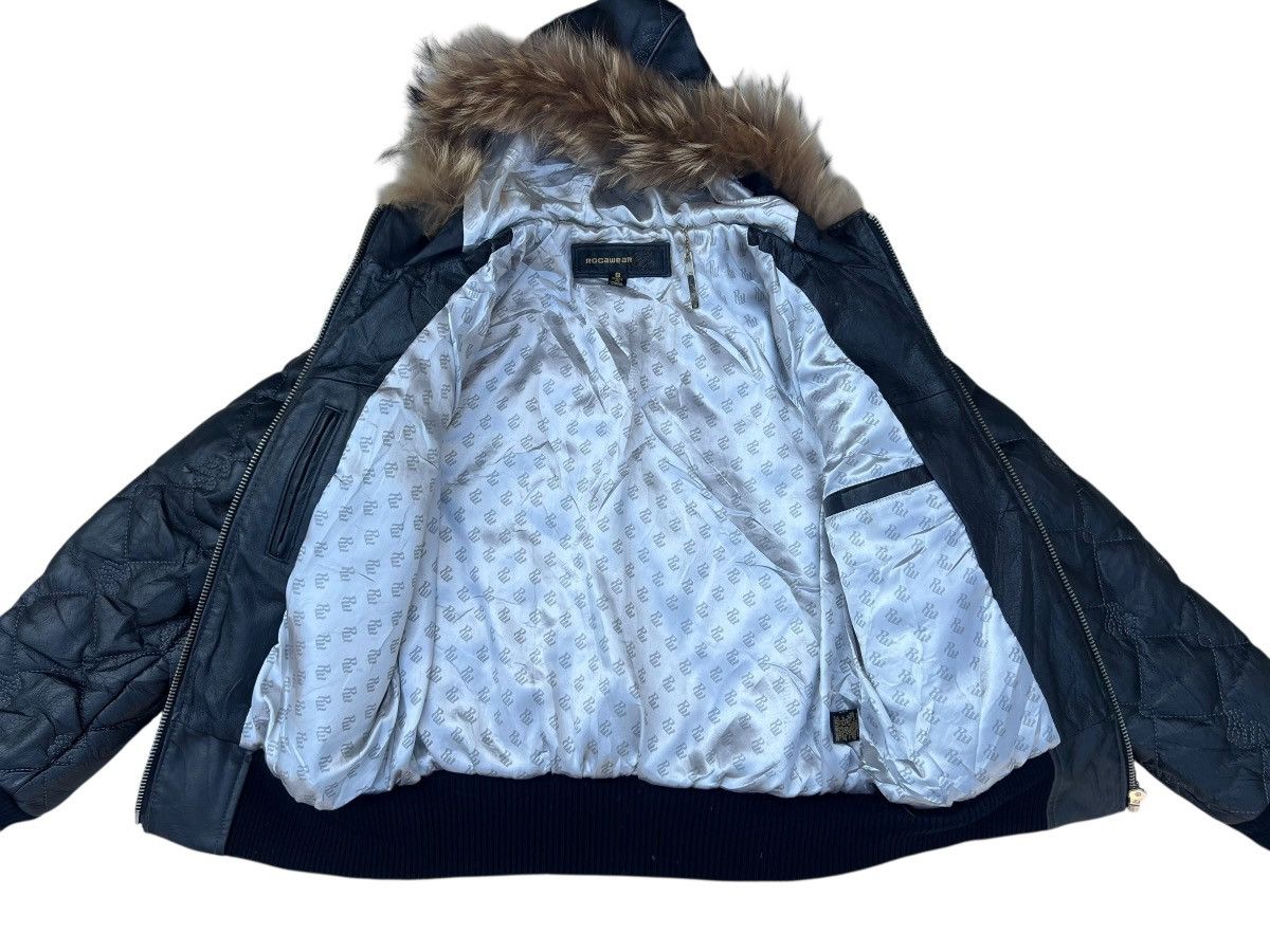 Rocawear Vintage Y2K Rocawear Quilt Crop Down Leather Jacket Real Fur Size US S / EU 44-46 / 1 - 13 Thumbnail