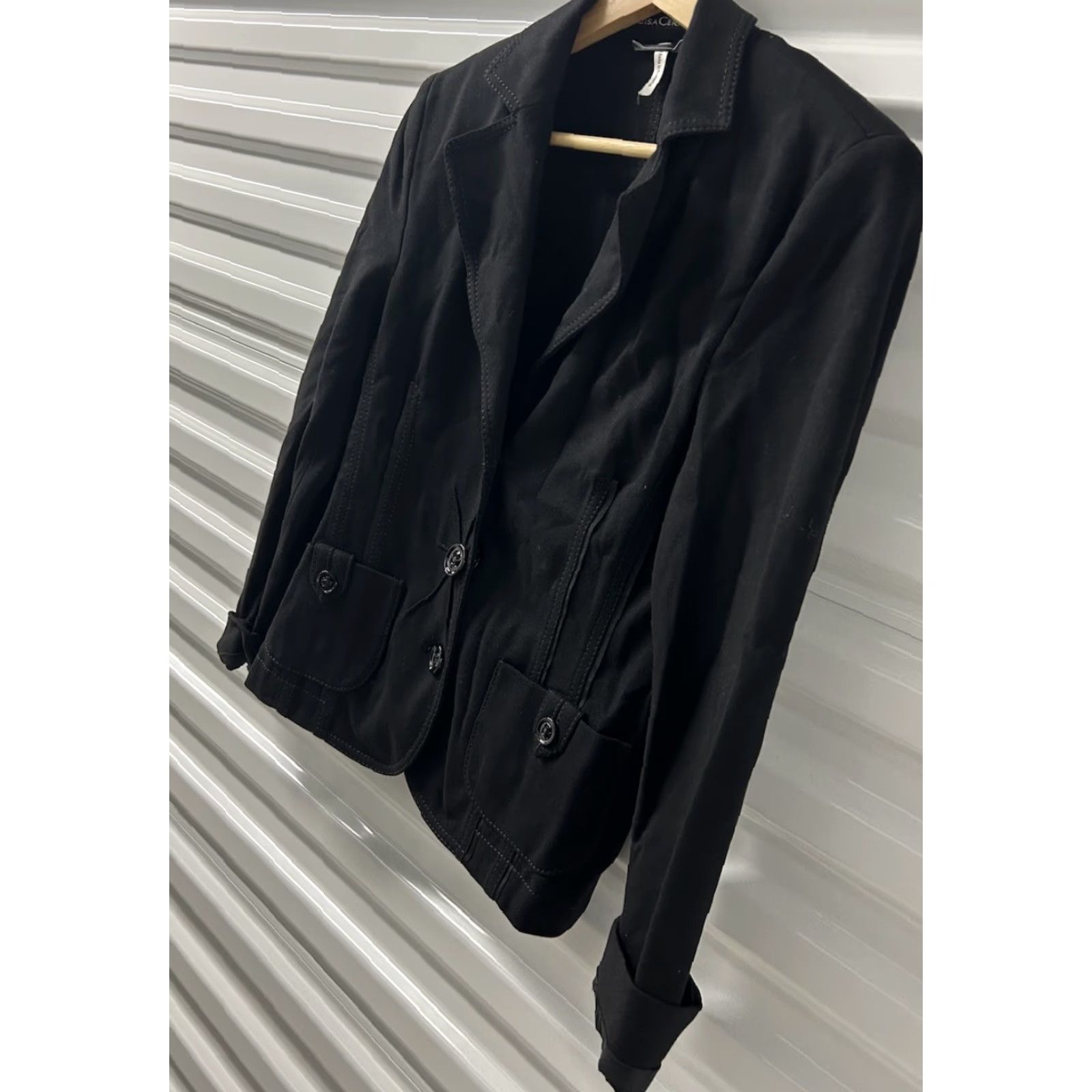 Vintage Womens LUISA CERANO Designer Black Long Sleeve Jacket Size 2 Short Blazer Button Mens? Women? Size XS / US 0-2 / IT 36-38 - 4 Thumbnail