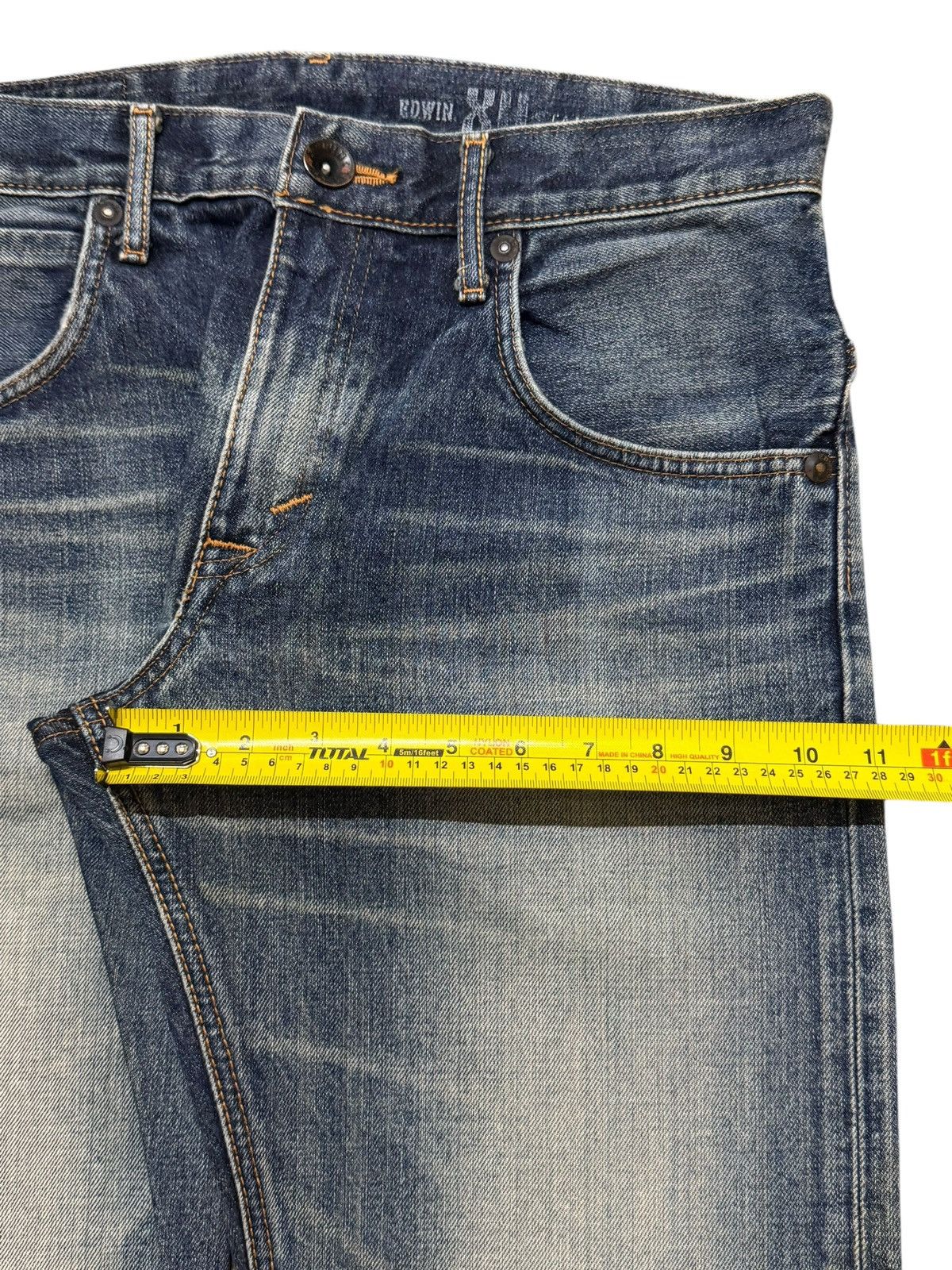 Edwin Vintage 90s Edwin XV Blue Faded Wash Whiskers Distressed Size US 32 / EU 48 - 13 Thumbnail