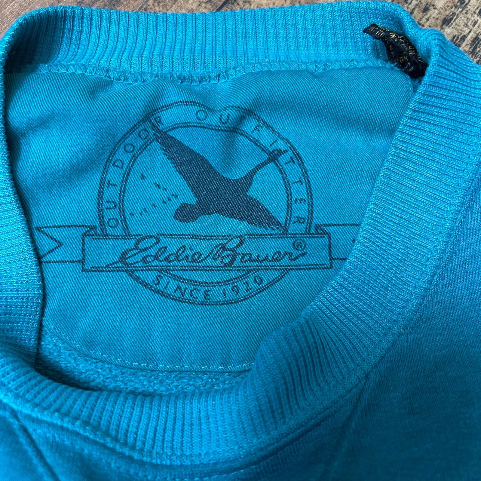 Eddie Bauer × Vintage 90s Vintage Eddie Bauer Crewneck Sweatshirt Teal Medium Size US M / EU 48-50 / 2 - 3 Thumbnail