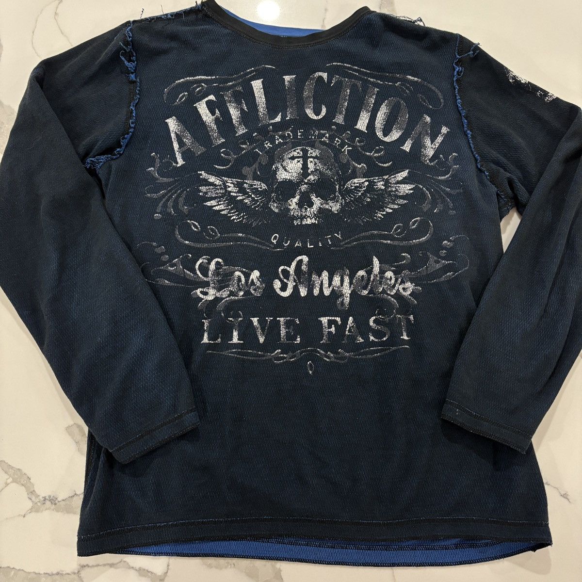Affliction × Vintage Vintage Affliction Y2K Grunge Reversible LS Shirt Size US XL / EU 56 / 4 - 1 Thumbnail