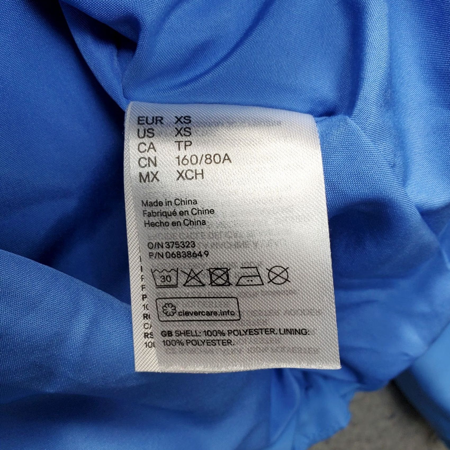 H&M H&M Divided Rain Jacket Women XS Blue Hooded Full Zip Size XS / US 0-2 / IT 36-38 - 6 Thumbnail