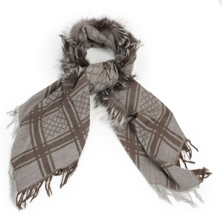 Gucci Gucci Survie Monogram Wool Fur Scarf Size ONE SIZE - 1 Thumbnail