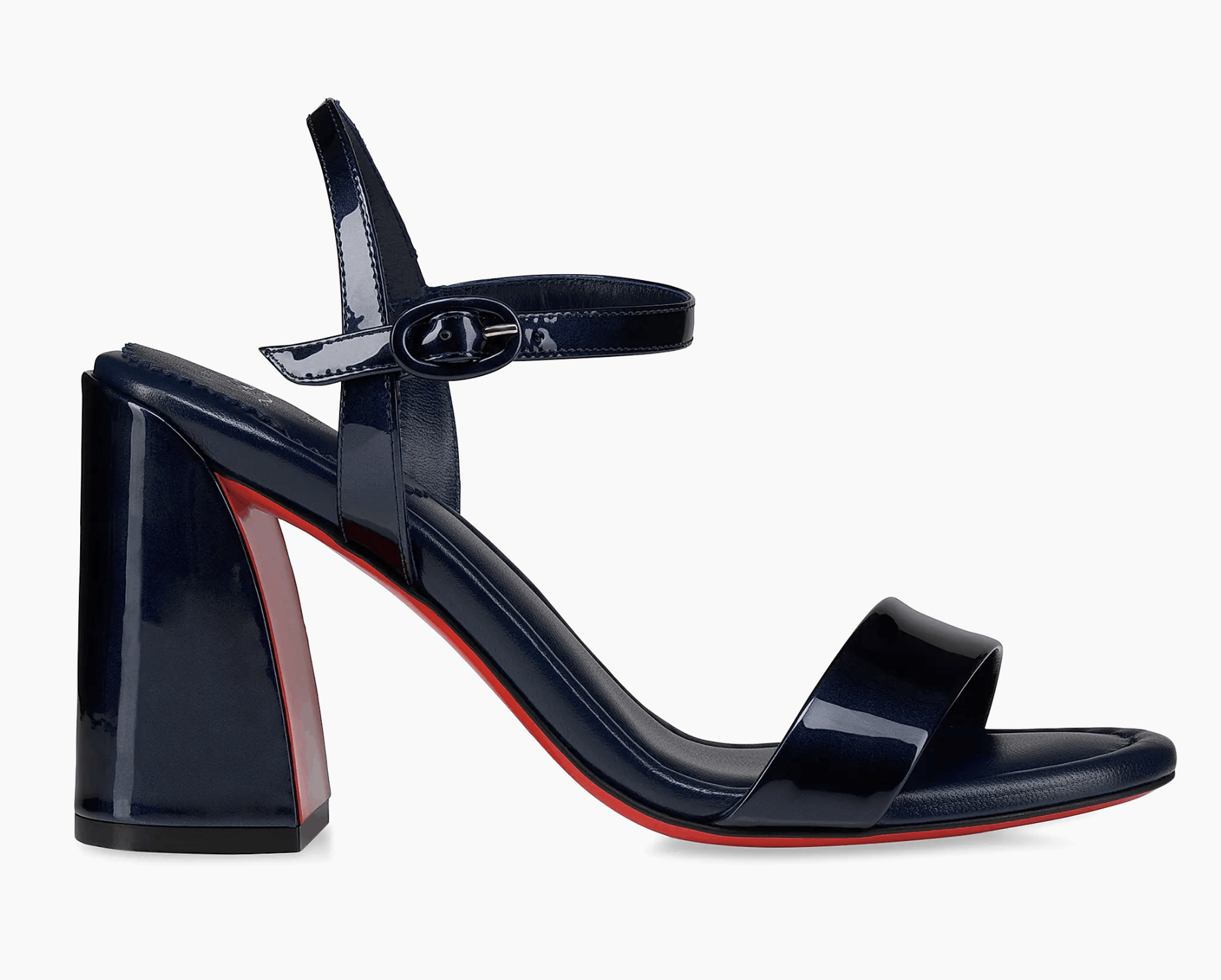 Christian Louboutin Miss Jane Sandal 85 Zaffiro Blue Ankle Strap Block Heel 40 Size US 10 / IT 40 - 3 Thumbnail