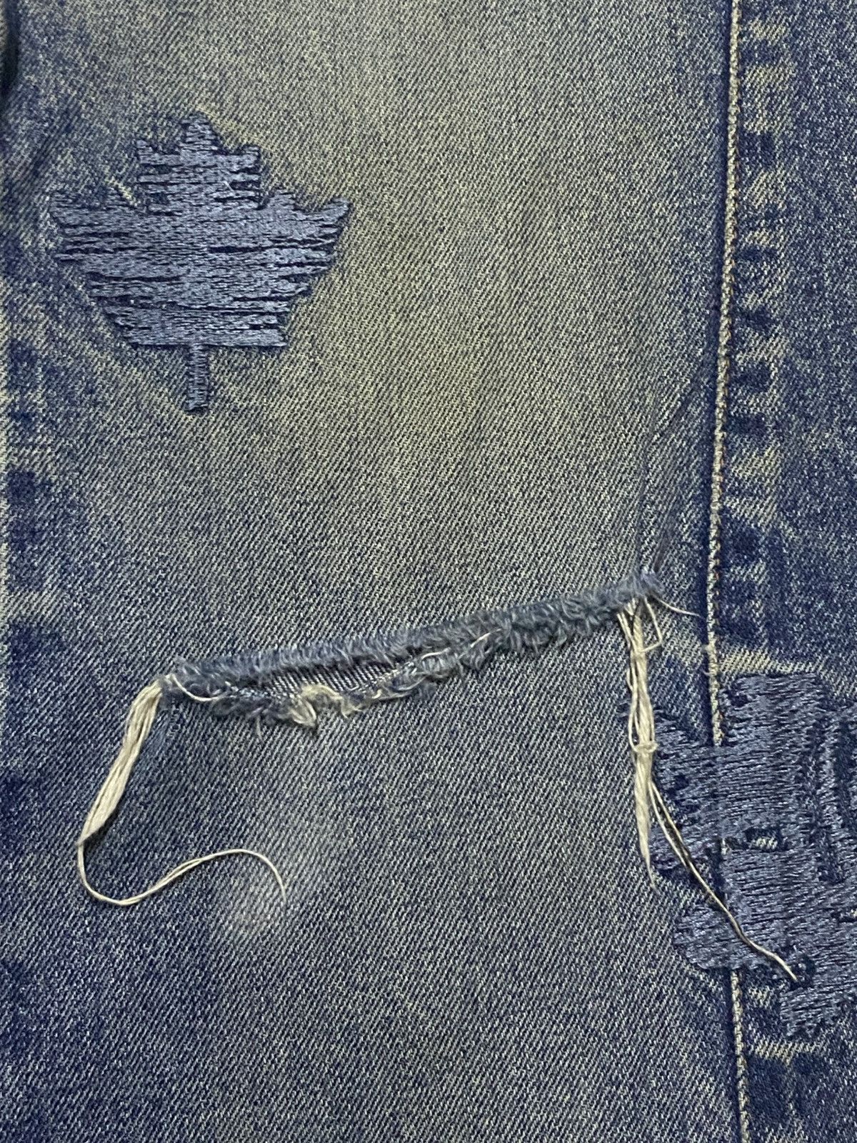 Japanese Brand MYK Vintage Y2K Flare Denim Distressed & Embroidered Size US 27 - 10 Thumbnail