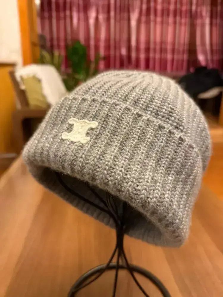 Celine Celine 23AW Knitwear Logo Hat-2505 Size ONE SIZE - 2 Thumbnail