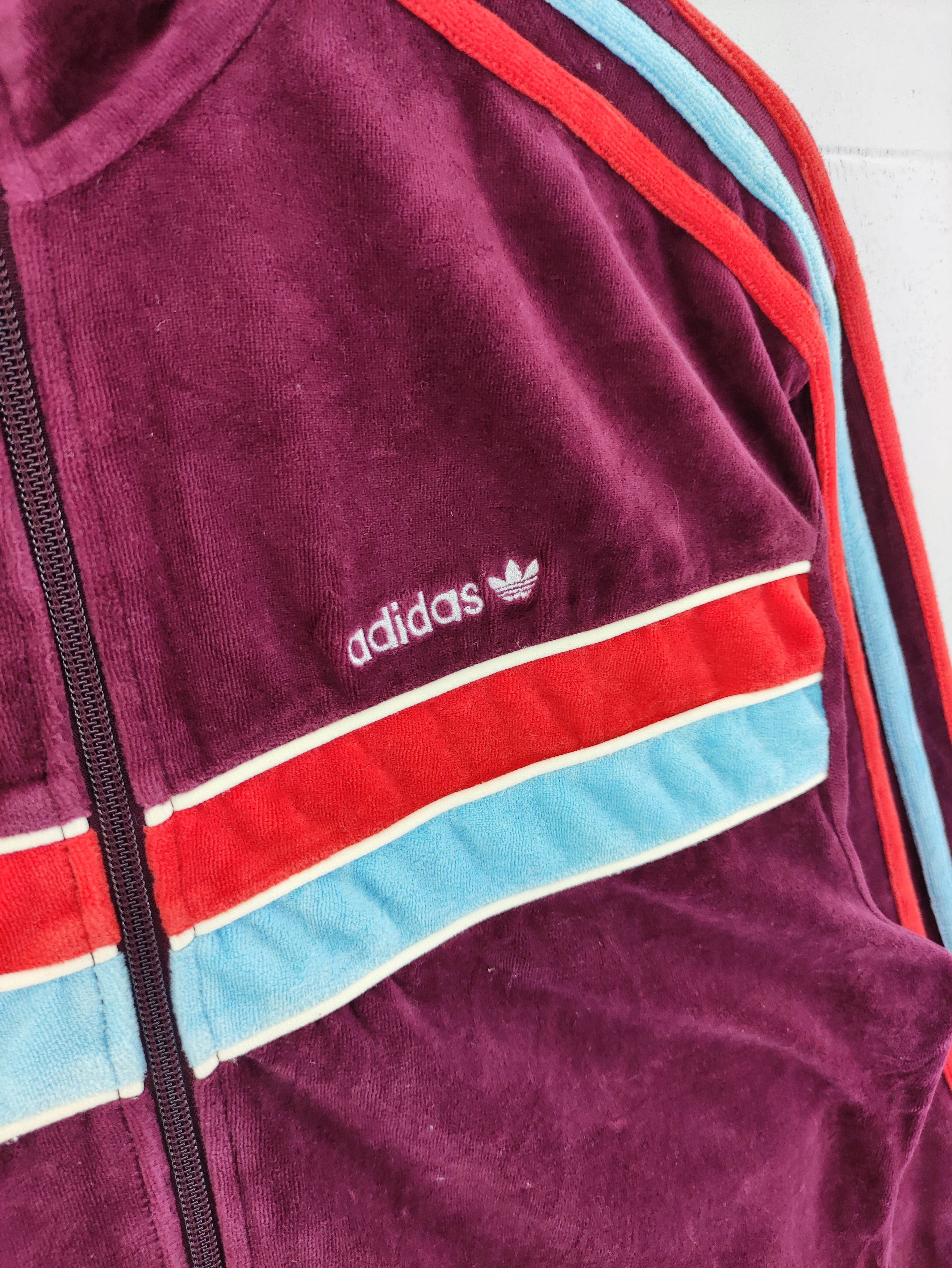 Adidas Adidas Velvet Sweater Zipper 3 Striped On Sleeve Size US M / EU 48-50 / 2 - 2 Thumbnail