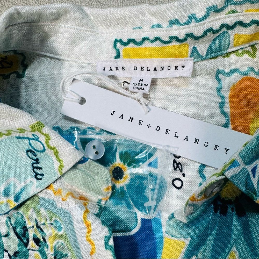 Other NWT New Jane and Delancey Post Stamps Rayon Linen Short Sle Size M / US 6-8 / IT 42-44 - 7 Thumbnail