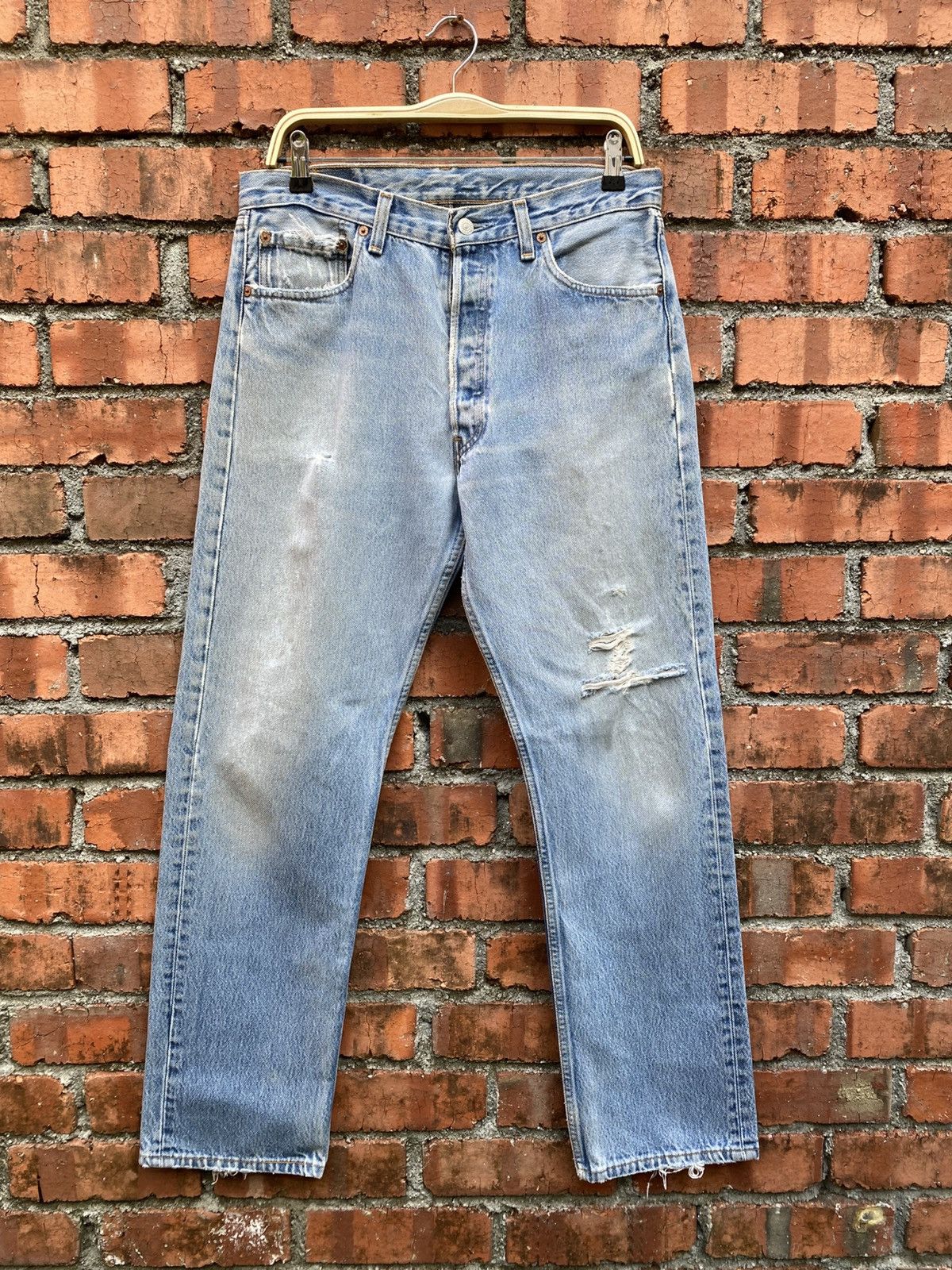 Levi's Vintage Clothing W33x31 Vintage levi's 501 distressed made in USA Size US 33 - 1 Thumbnail