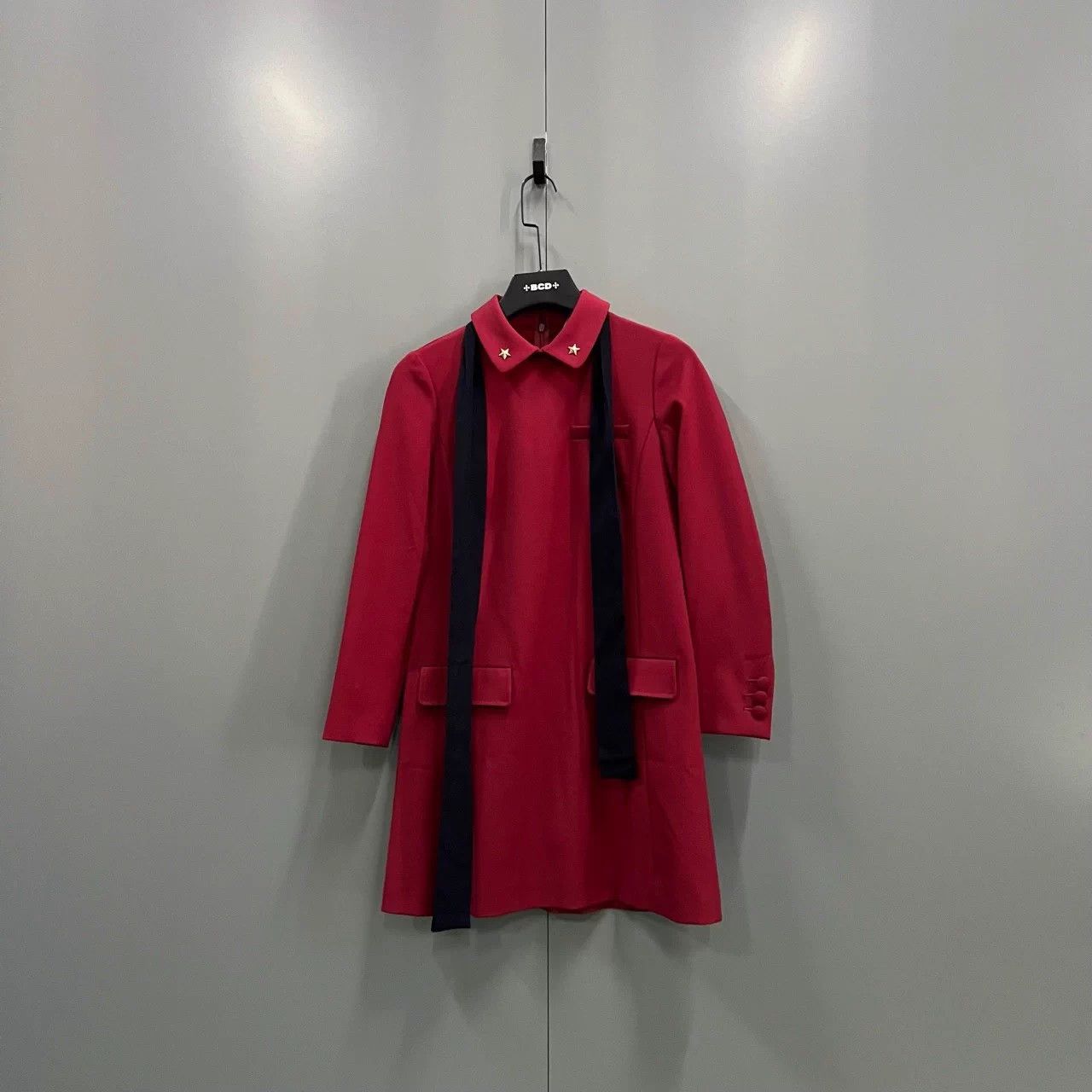 Valentino Red Bow Long Sleeve Dress 38 95 New