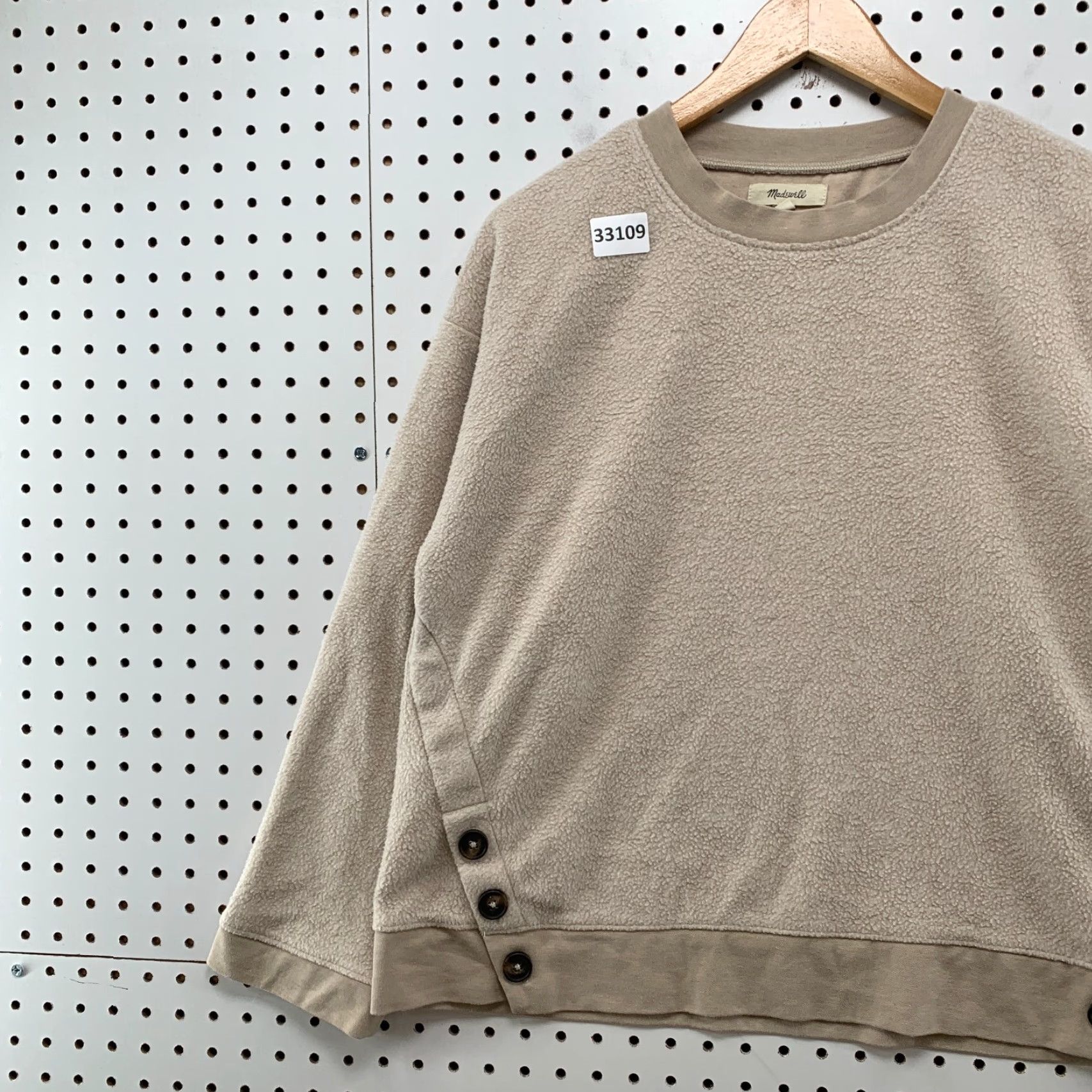 Madewell Madewell Sweater Womens Small Beige Button Pullover Casual Size S / US 4 / IT 40 - 3 Thumbnail