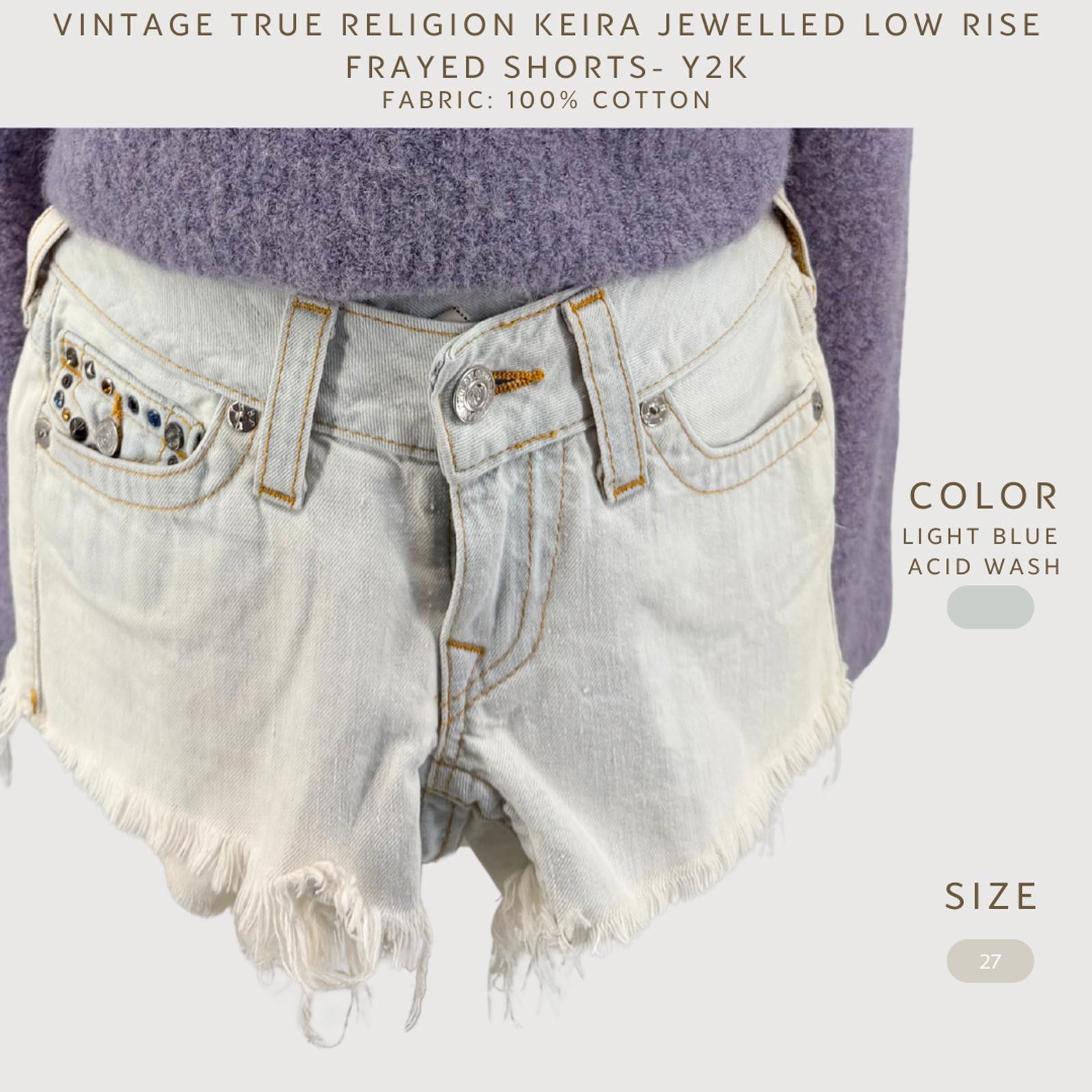 True Religion True Religion Keira Low Rise Cutoff Shorts Y2K 27 Size 27" / US 4 / IT 40 - 3 Thumbnail