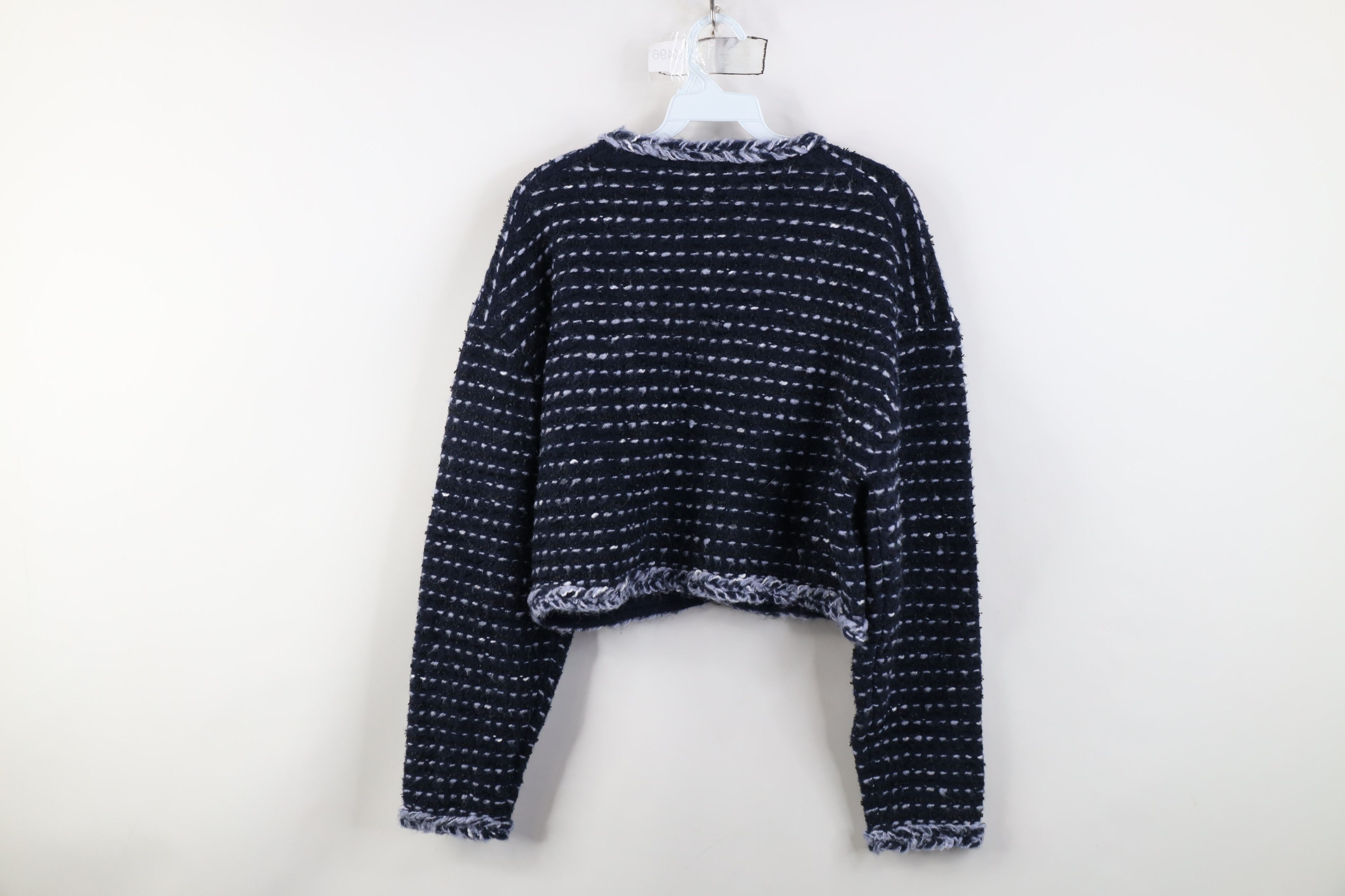 J.Crew J Crew Marled Yarn Wool Alpaca Lady Jacket Striped Blue Size M / US 6-8 / IT 42-44 - 12 Thumbnail