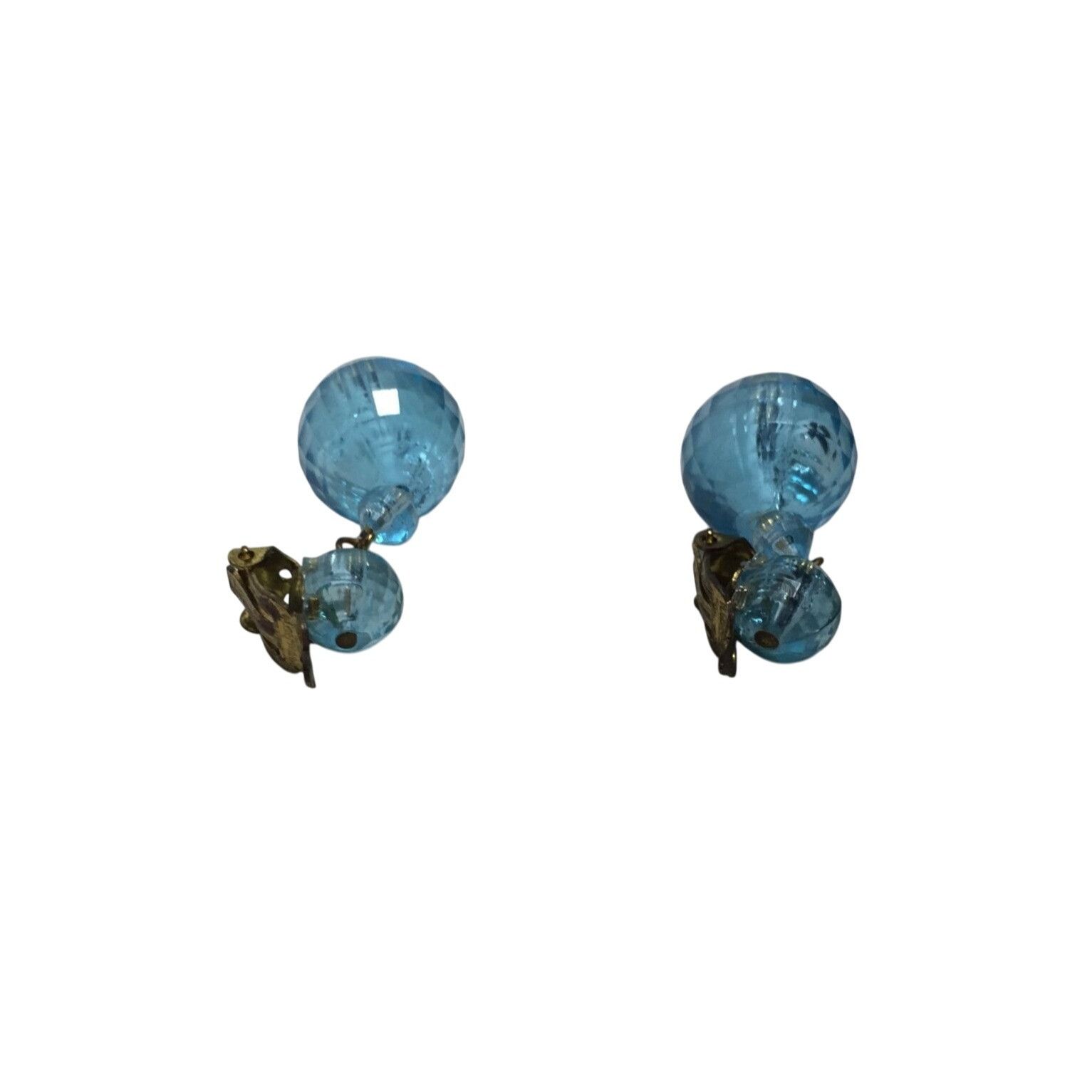 Other Women's Vintage Blue and Gold Tone Beaded Dangle Earrings Size ONE SIZE - 5 Thumbnail