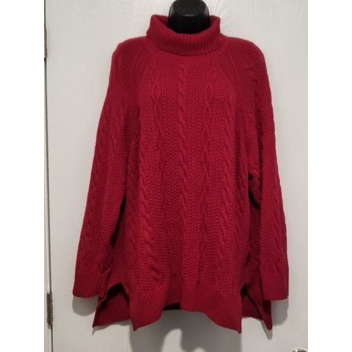Other Jeanne Pierre Turtleneck Sweater Women Sz 3XL Cable Knit Mar Size 3XL / US 20-22 - 1 Thumbnail