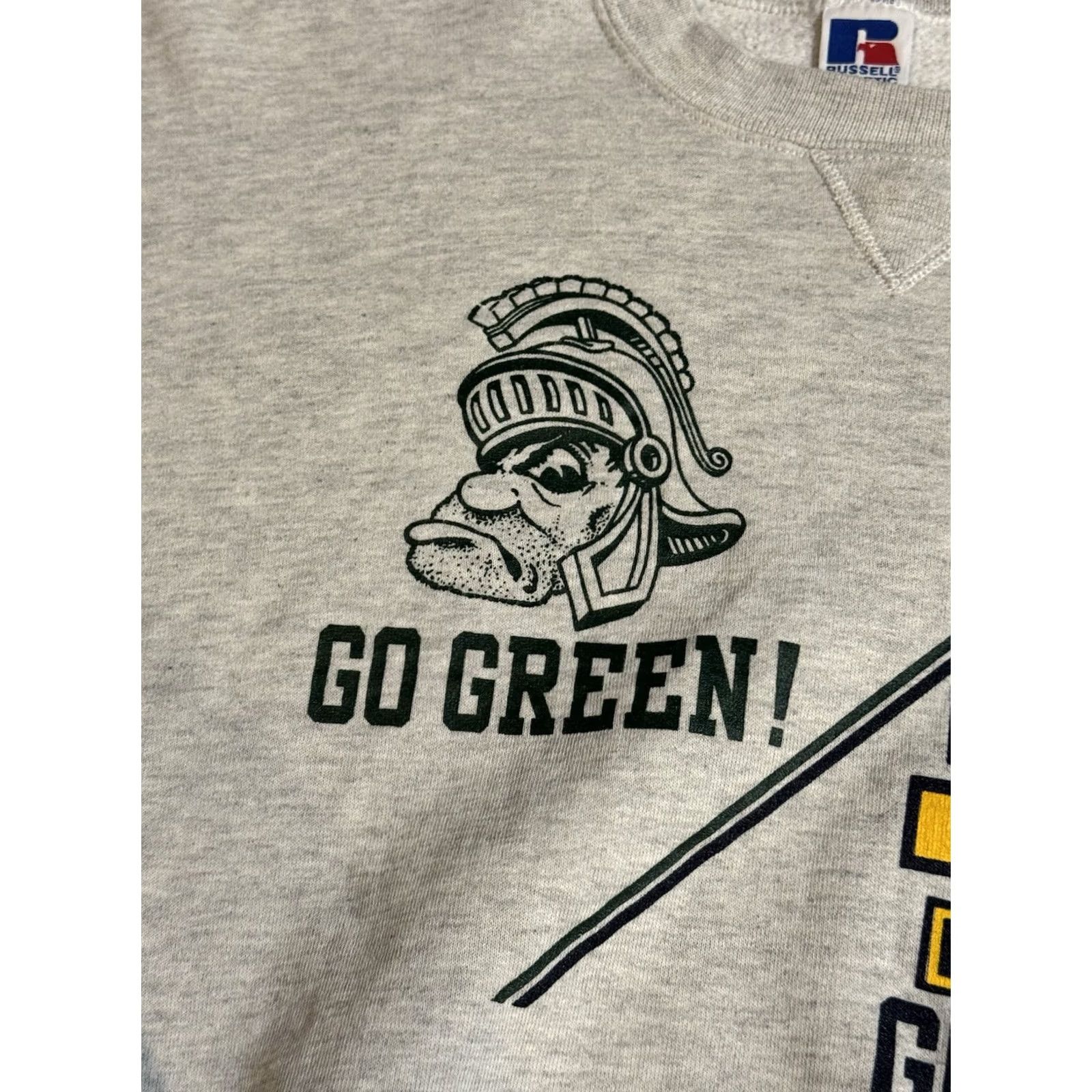 Russell Athletic VINTAGE Russell Athletic Sweatshirt XL Graphic Print 90s Spartans Vs. Wolverines Crew Neck Men Gray Size US XL / EU 56 / 4 - 3 Thumbnail