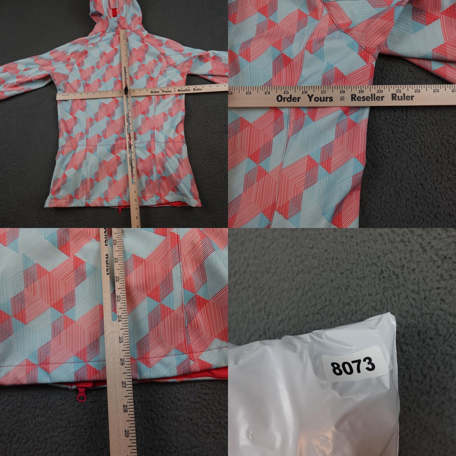 Salomon Salomon Ski Jacket Womens Medium Blue Clima Pro Softshell Hooded Geometric Size M / US 6-8 / IT 42-44 - 8 Thumbnail