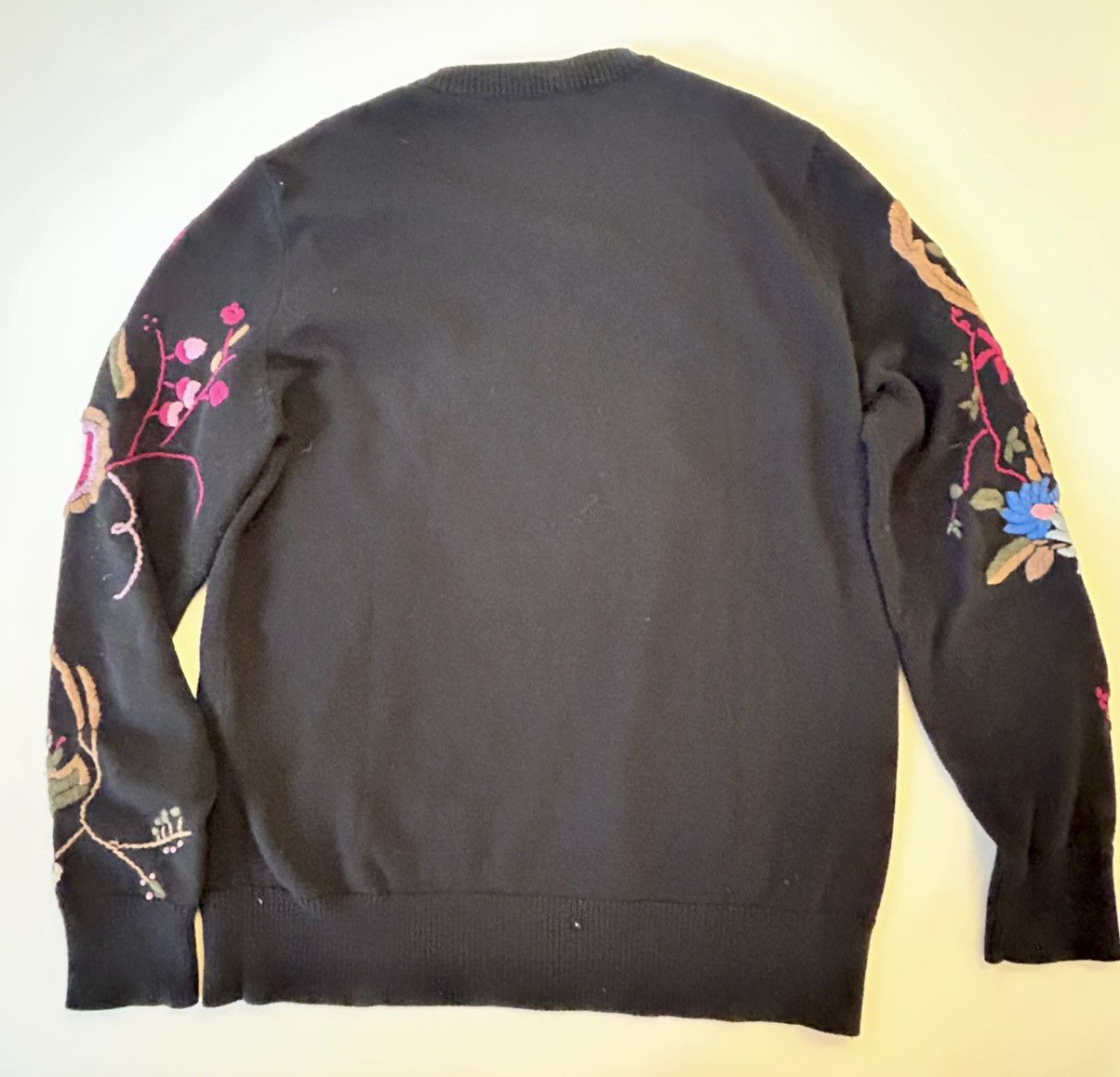 Dries Van Noten Dries Van Noten Embroidered Wool Sweater Floral Black Archiv Size M / US 6-8 / IT 42-44 - 2 Thumbnail