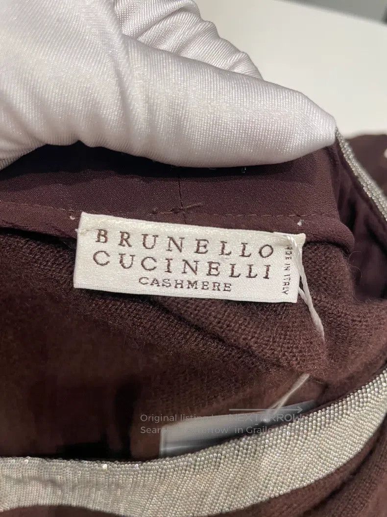 Brunello Cucinelli Brunello Cucinelli Burgundy Cashmere Beaded Sweater Size S / US 4 / IT 40 - 3 Thumbnail