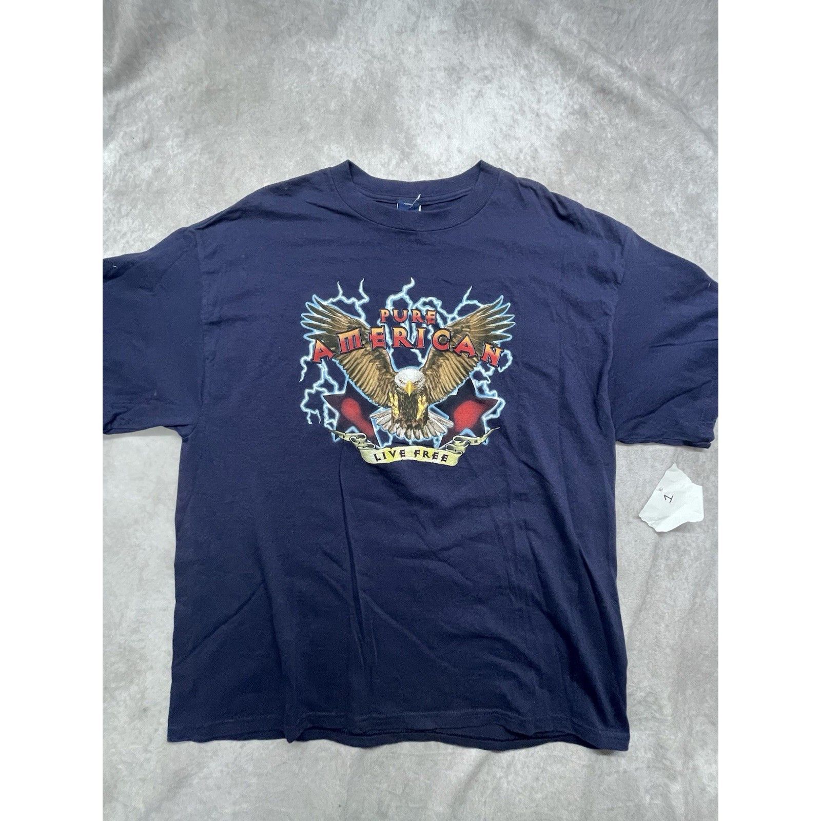 Other Vintage Y2K "Pure American Live Free" Eagle Lightning Biker Size US XL / EU 56 / 4 - 3 Thumbnail