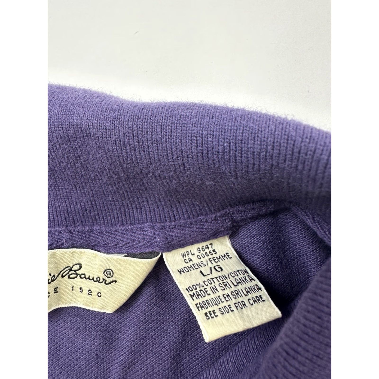 Eddie Bauer VINTAGE Eddie Bauer Polo Shirt Womens Large Purple Collared Short Sleeve Casual Size L / US 10 / IT 46 - 3 Thumbnail