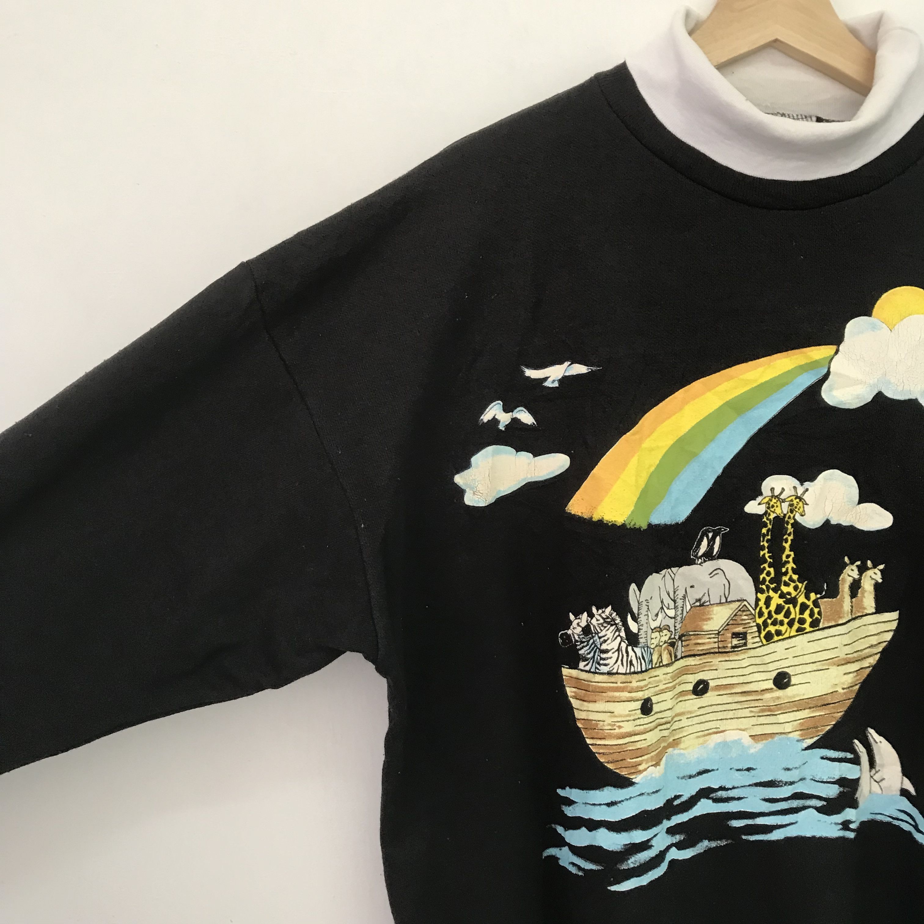 Vintage Vintage Animal Graphic Rainbows Black Sweatshirt - 485 Size US L / EU 52-54 / 3 - 4 Thumbnail