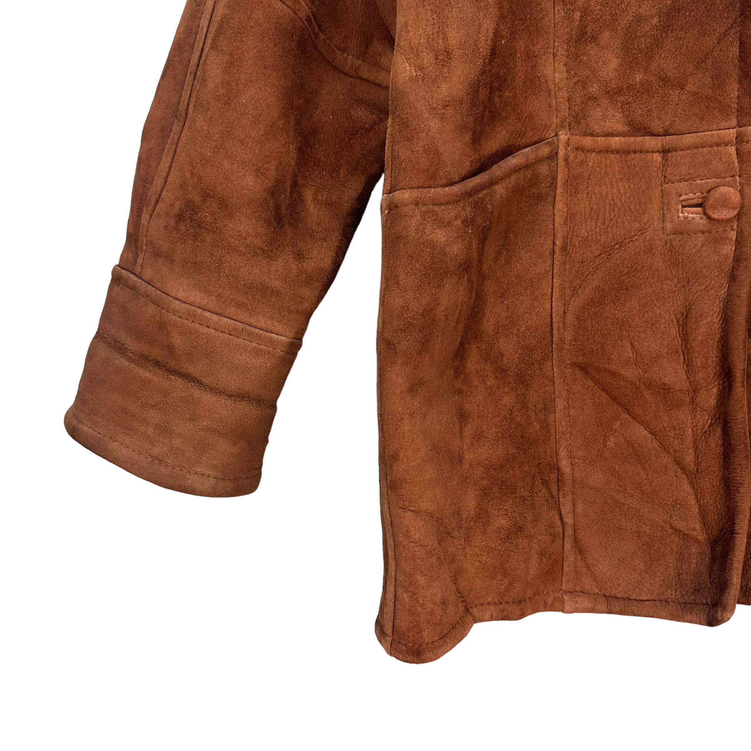 Vintage MISS BUG SHEEPSKIN SUEDE LEATHER COAT JACKET #8389-007 Size M / US 6-8 / IT 42-44 - 4 Thumbnail
