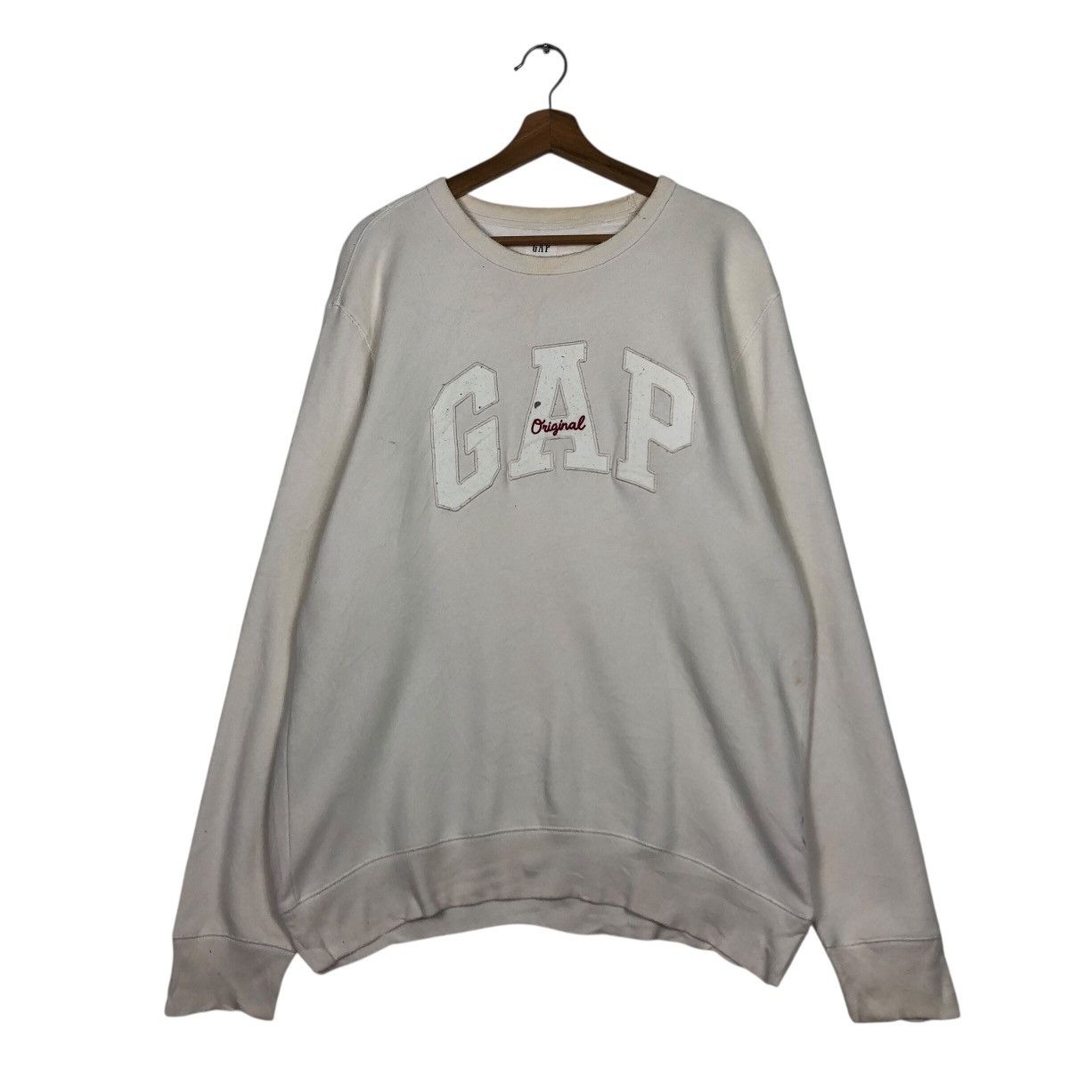 Japanese Brand GAP Original Spellout Crewneck Sweatshirt Cream Beige Size US L / EU 52-54 / 3 - 2 Thumbnail