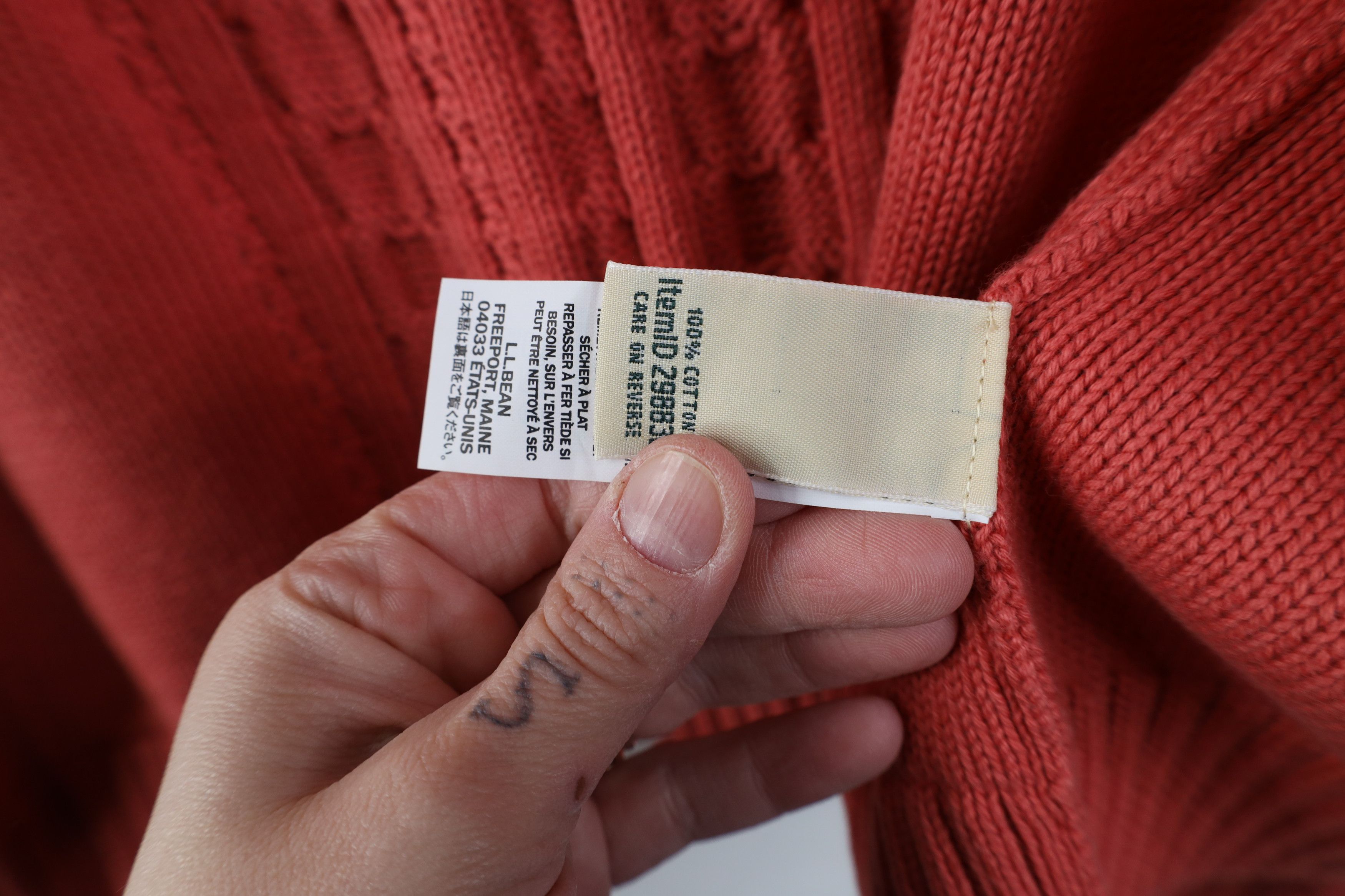 L.L. Bean Vintage Y2K LL Bean Knit Fisherman Zip Sweater Salmon Pink Size L / US 10 / IT 46 - 8 Thumbnail