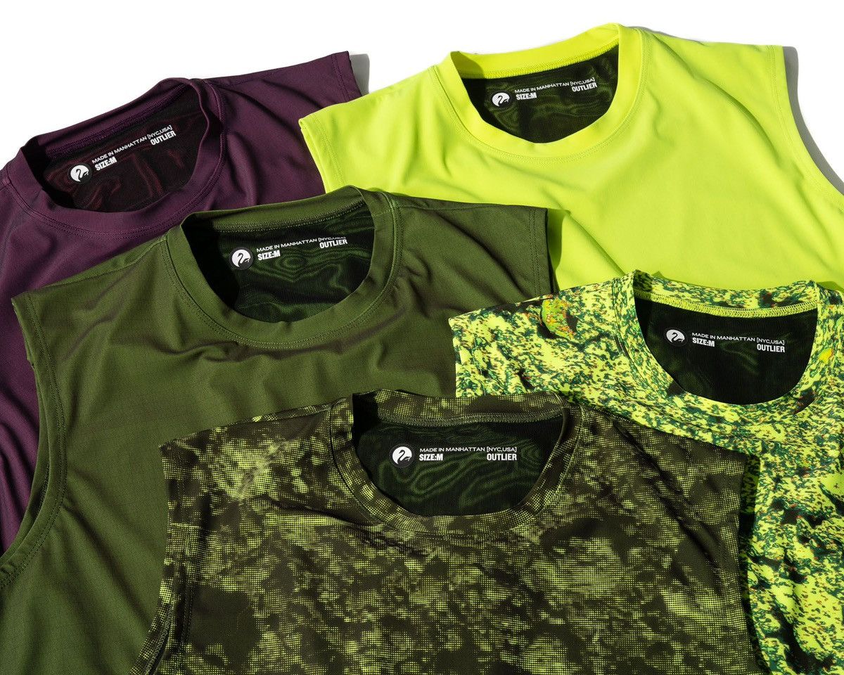 Outlier Outlier Sunwarp Sunline Tank XS Darkyellow Irigrid Green Size US XS / EU 42 / 0 - 6 Thumbnail