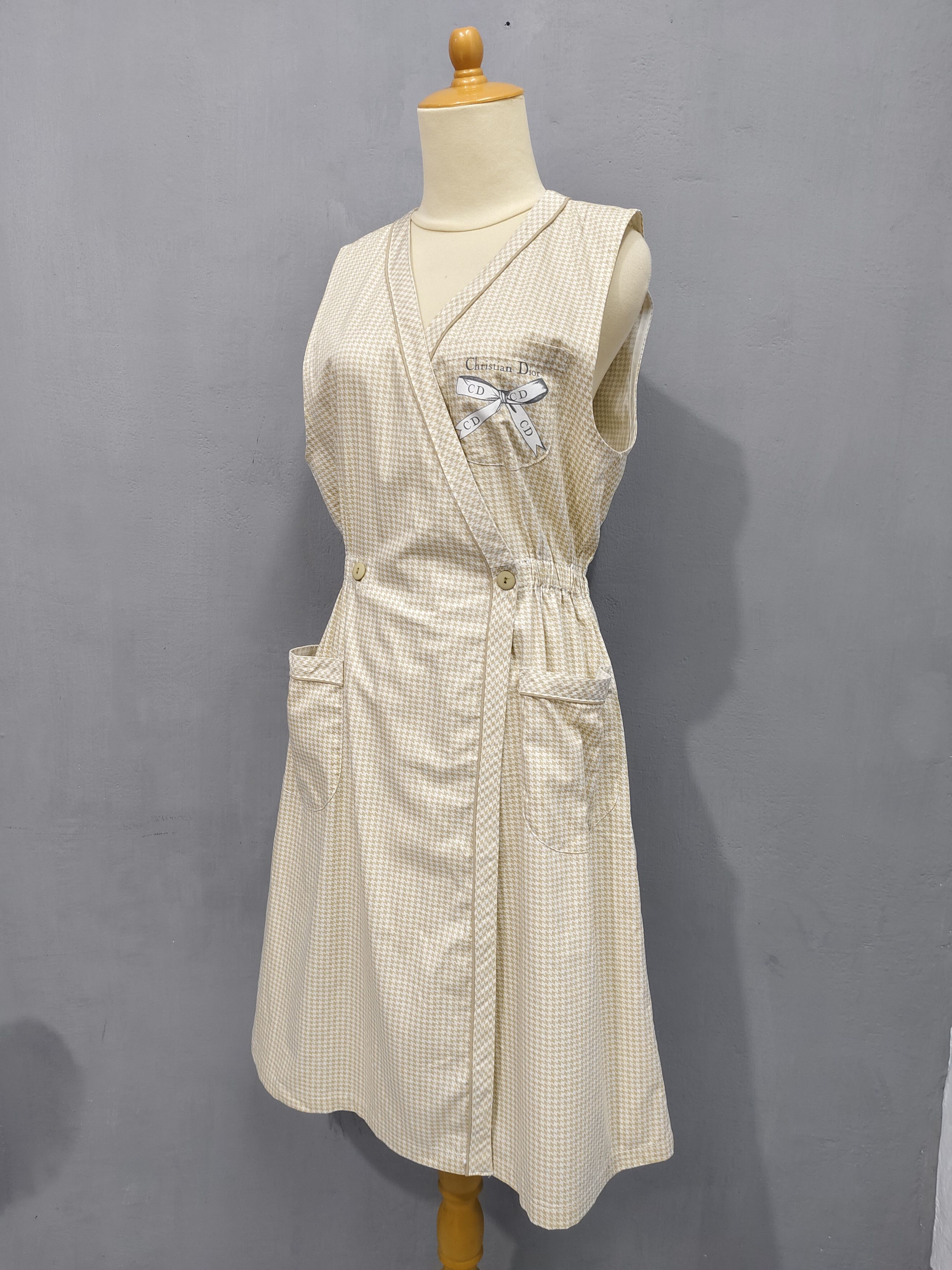 Christian Dior Monsieur 90s Christian Dior- CD Logo Houndstooth Wrap Dress Size M / US 6-8 / IT 42-44 - 6 Thumbnail