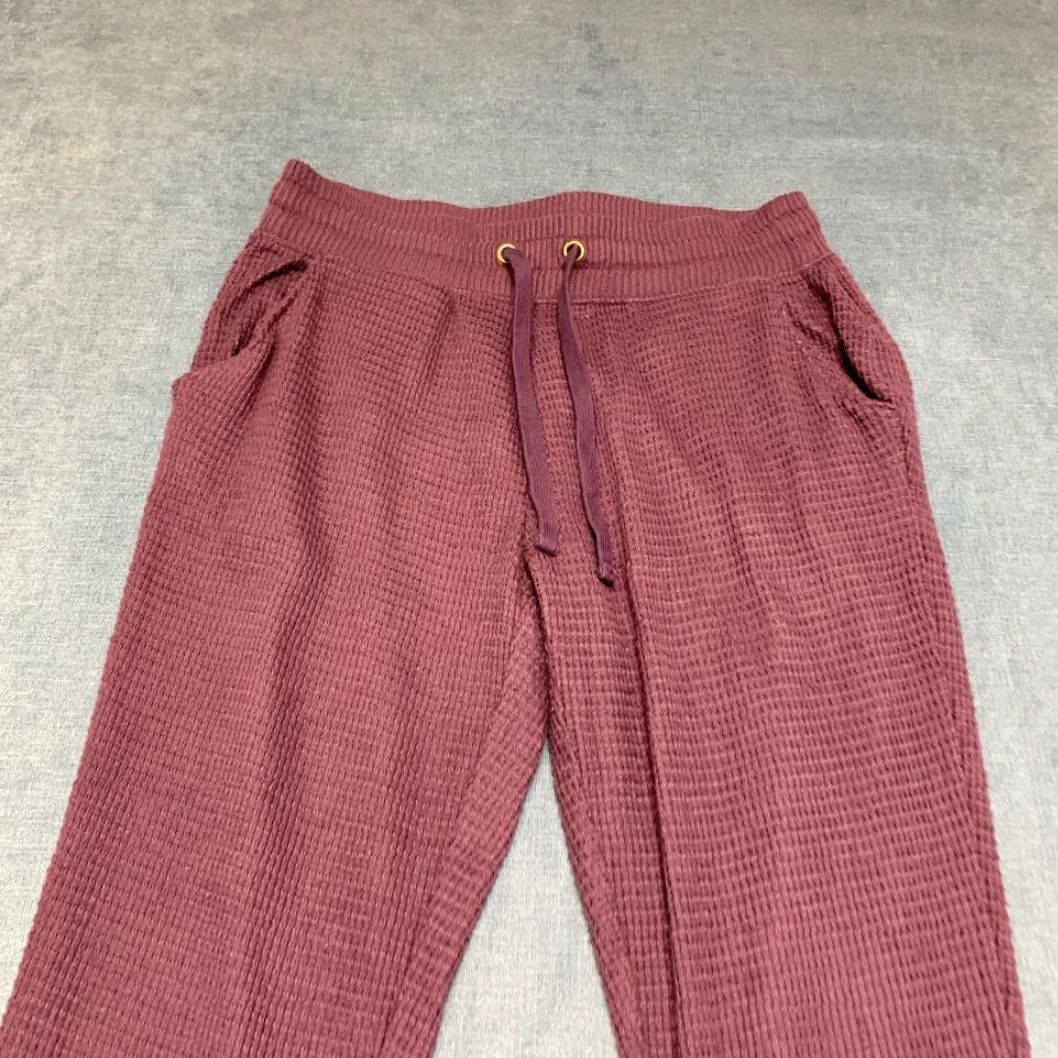 Vintage VINTAGE Sonoma Goods for Life Oekotex Waffle Knit Jogger Pajama Pants Womens S Burgundy Size 28" / US 6 / IT 42 - 4 Thumbnail