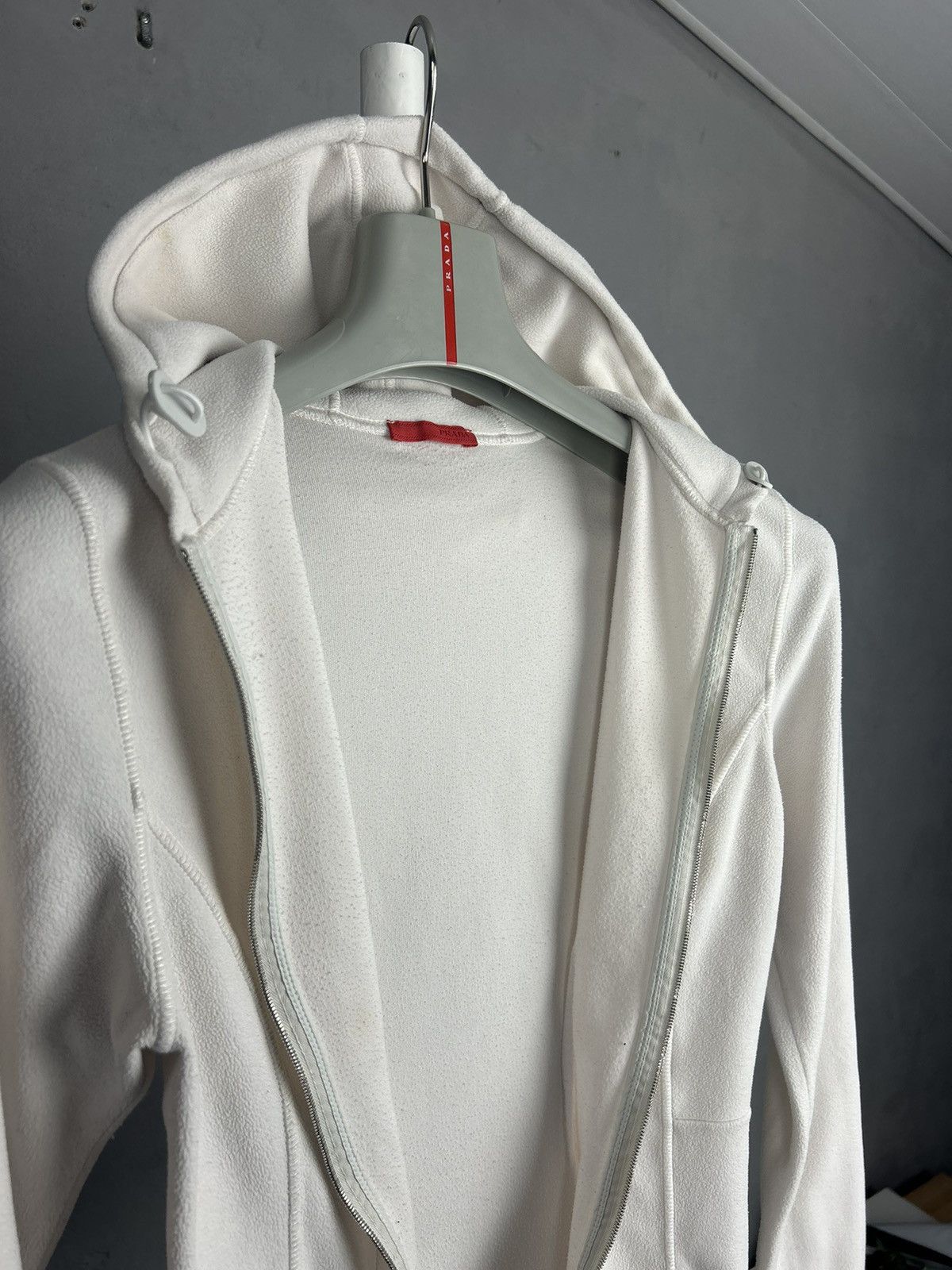 Prada Prada Sport White Fleece Zip Hoodie Size M Size M / US 6-8 / IT 42-44 - 5 Thumbnail