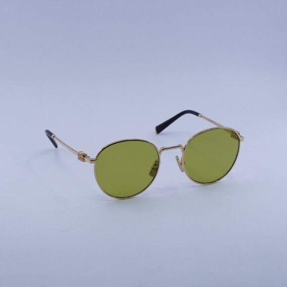 Miu Miu Miu Miu MU55ZS 5AK07O Sunglasses Gold Round Frame Size ONE SIZE - 4 Thumbnail
